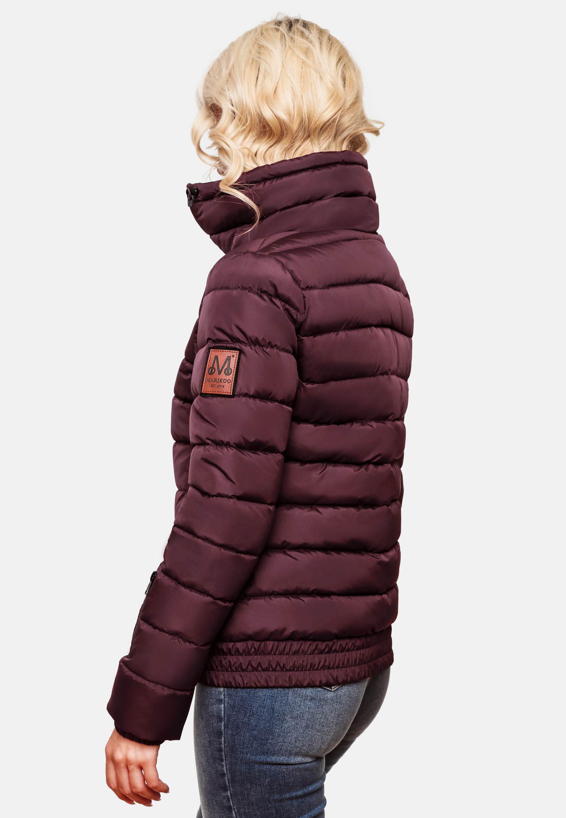 Kurze Winter Steppjacke mit Kapuze "Poison" Wine