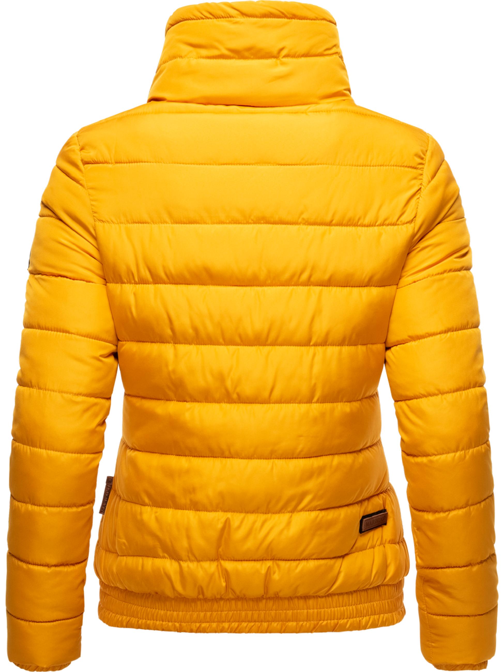 Kurze Winter Steppjacke mit Kapuze "Poison" Yellow