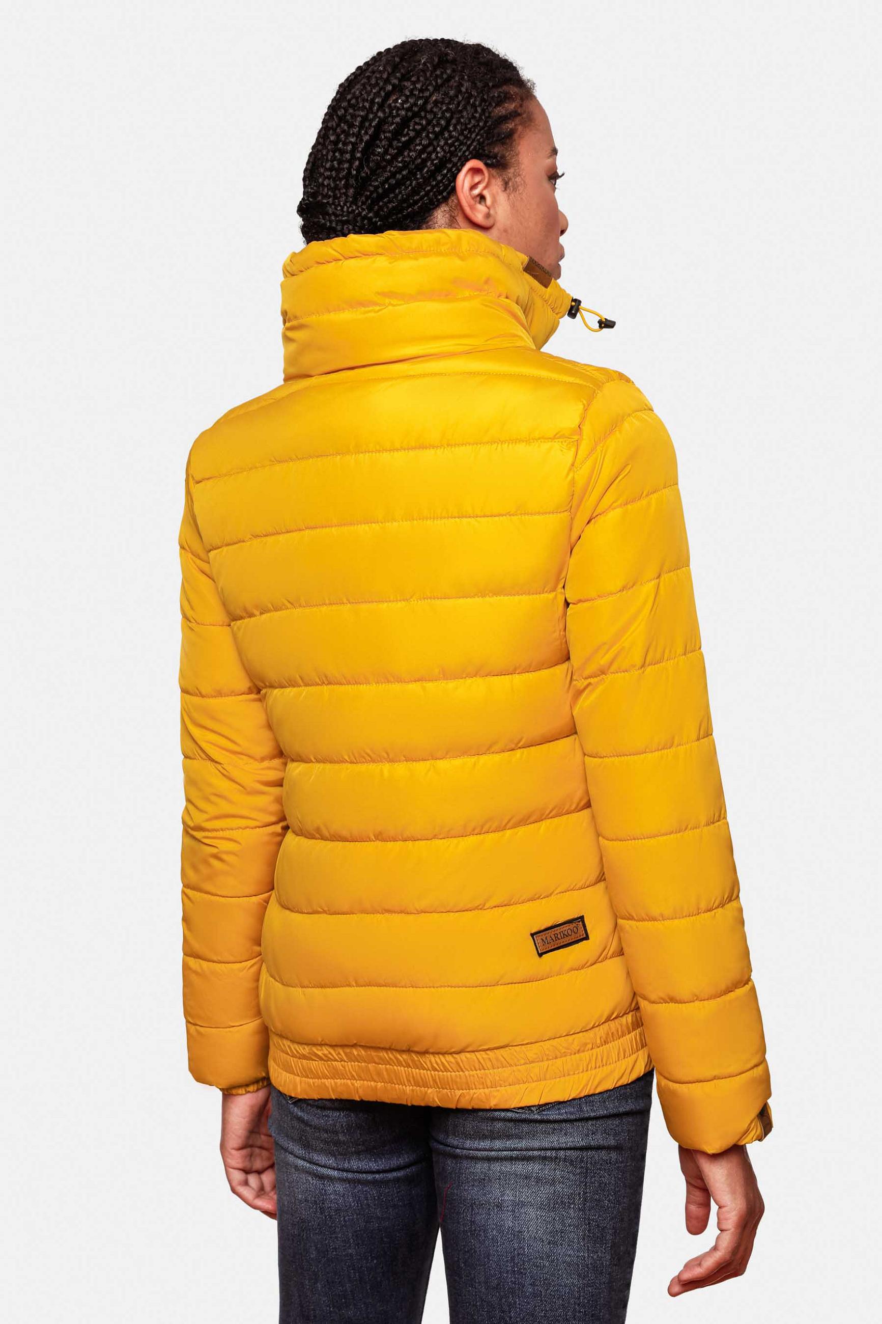 Kurze Winter Steppjacke mit Kapuze "Poison" Yellow