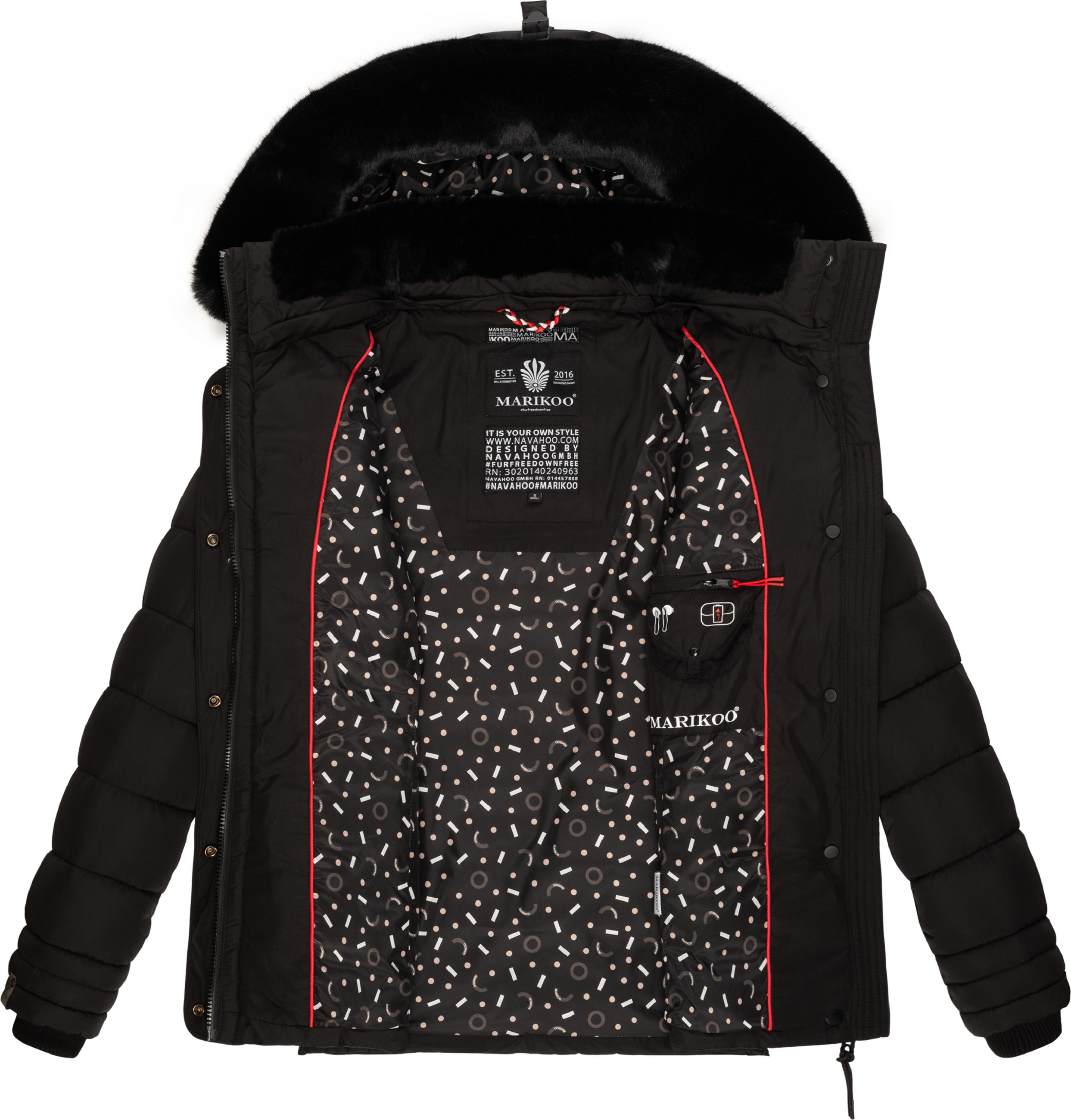 Winter Steppjacke mit Kapuze "Qesraa" Black