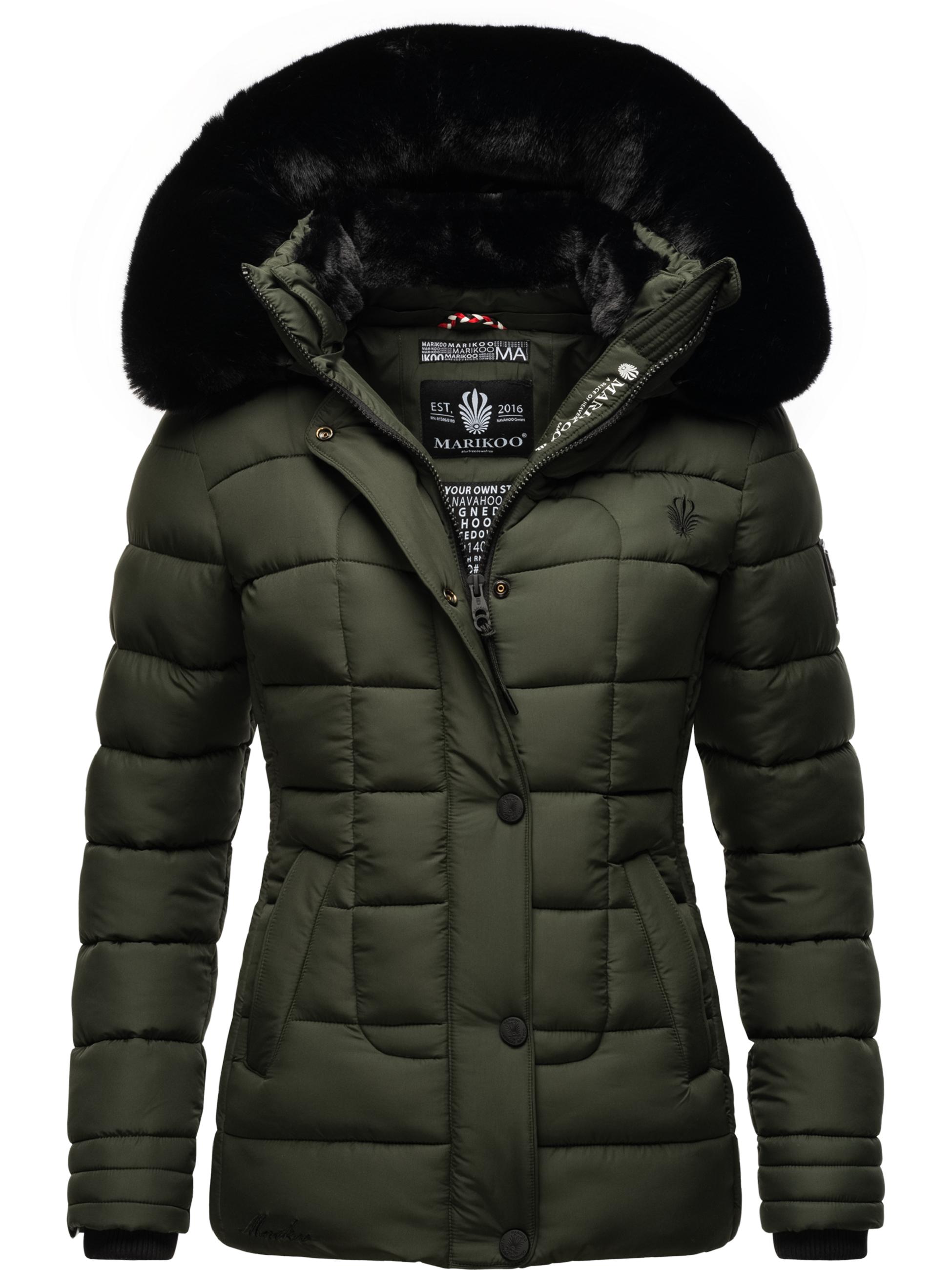 Winter Steppjacke mit Kapuze "Qesraa" Dark Olive