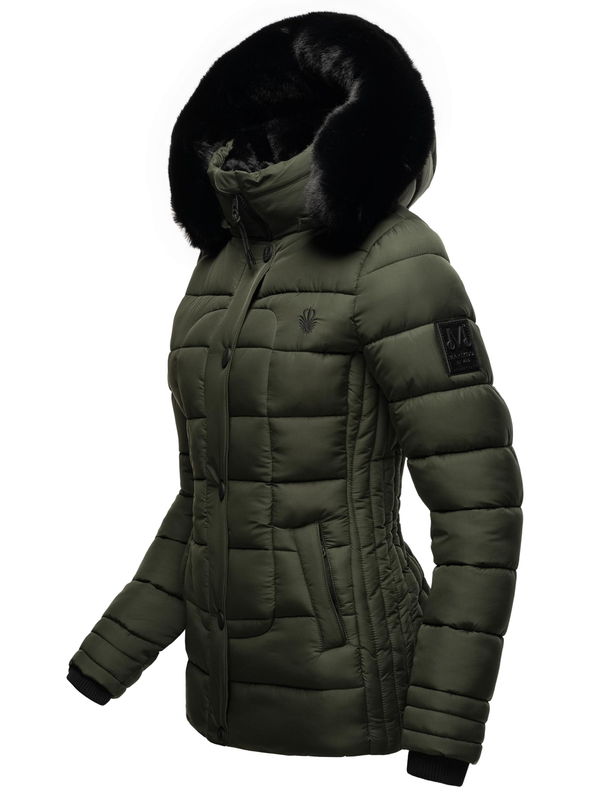 Winter Steppjacke mit Kapuze "Qesraa" Dark Olive