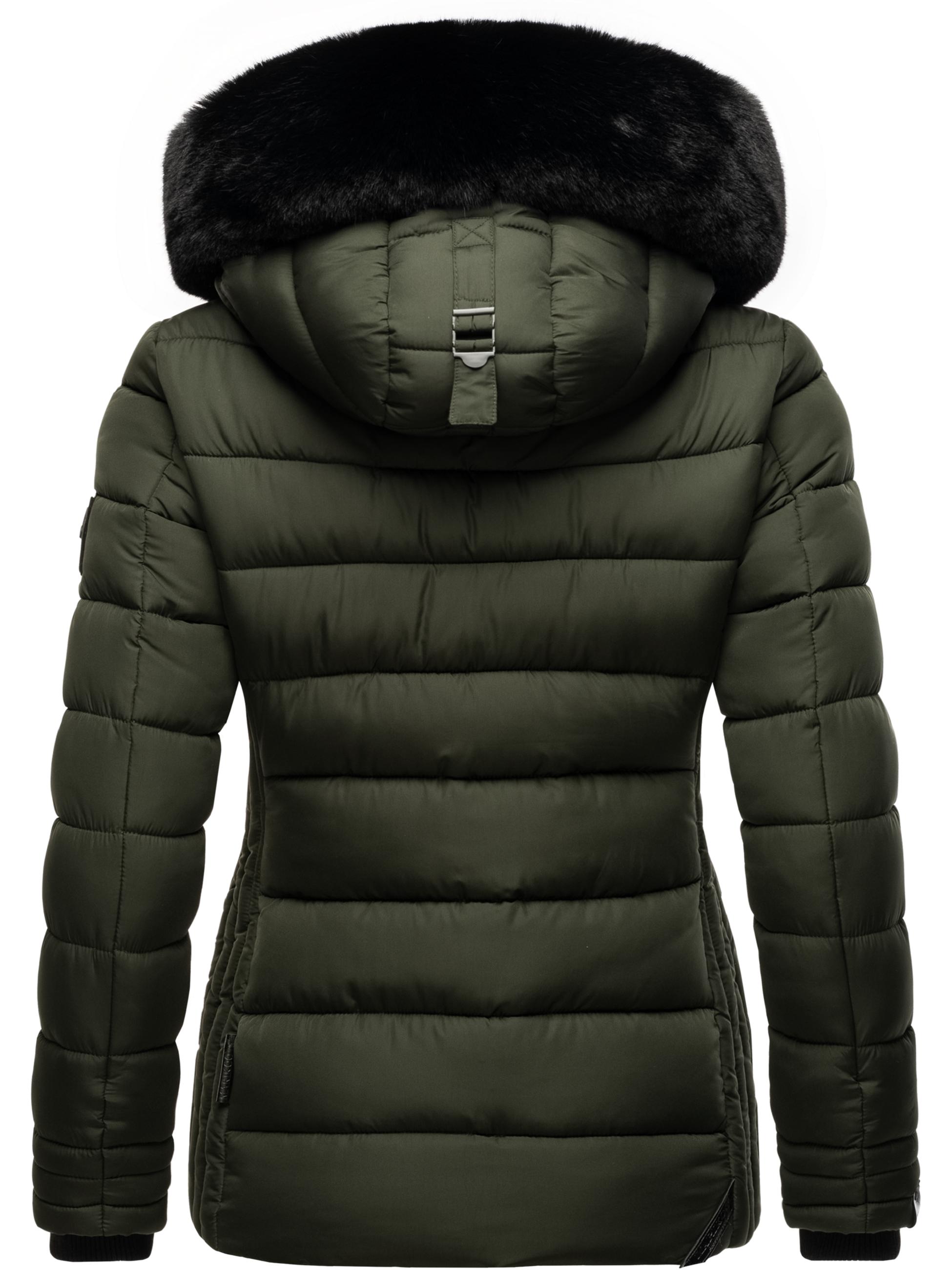 Winter Steppjacke mit Kapuze "Qesraa" Dark Olive