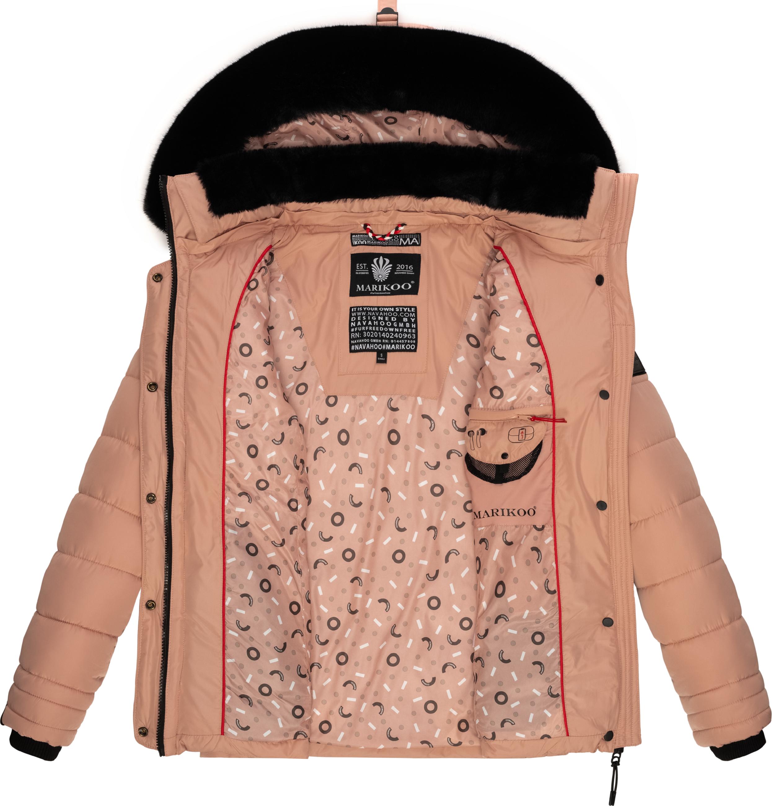 Winter Steppjacke mit Kapuze "Qesraa" Rose