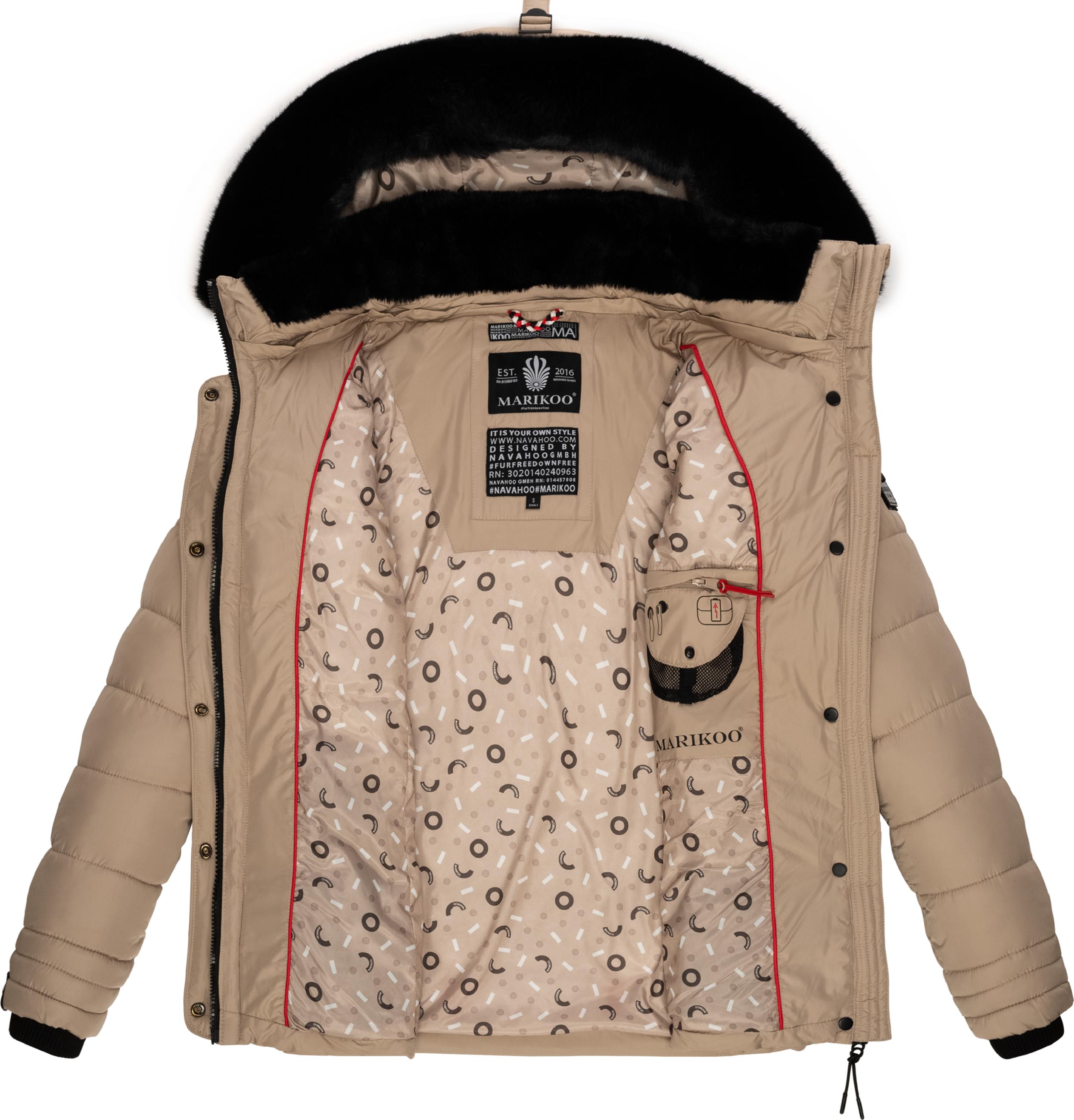 Winter Steppjacke mit Kapuze "Qesraa" Taupe