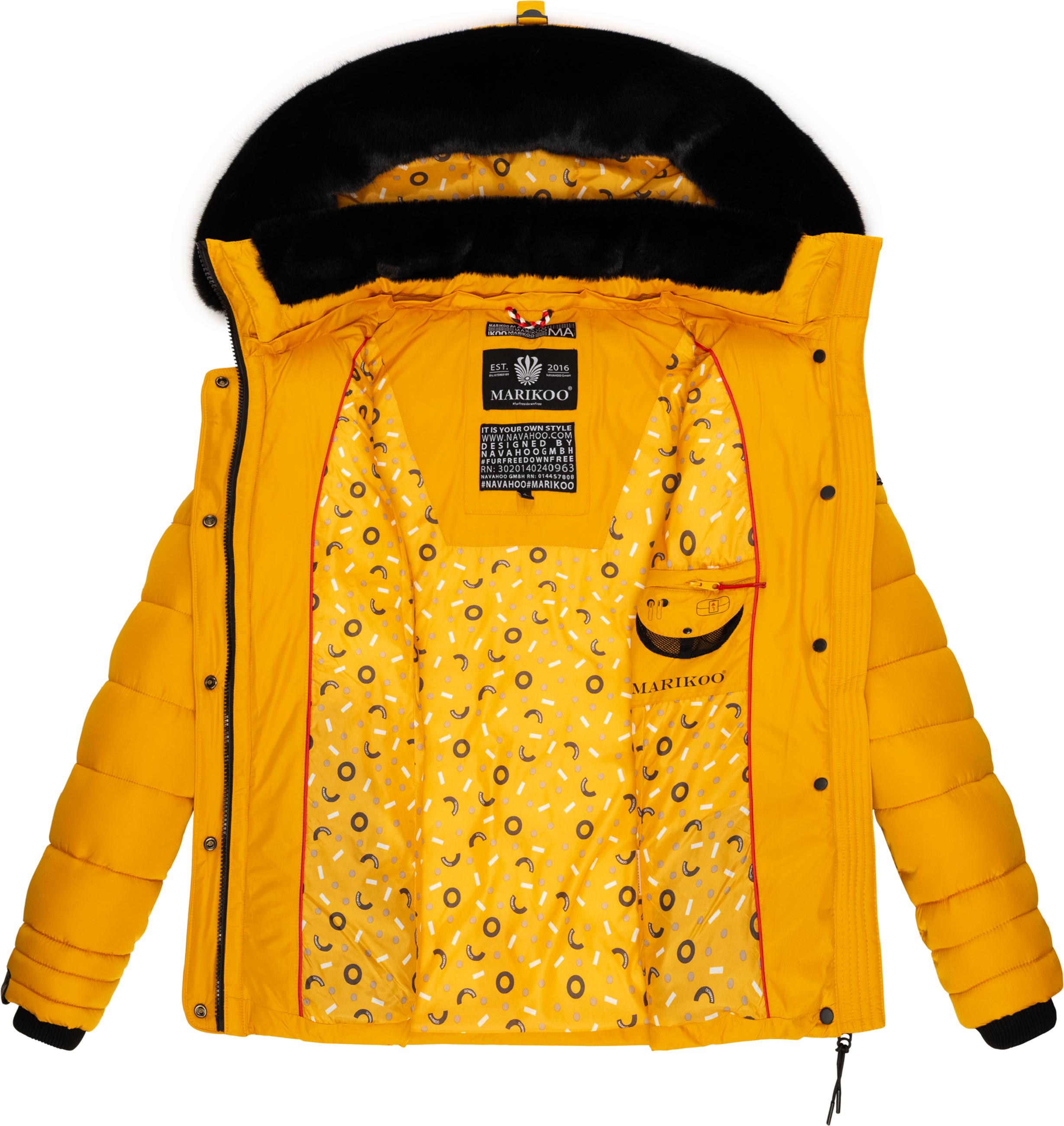 Winter Steppjacke mit Kapuze "Qesraa" Yellow