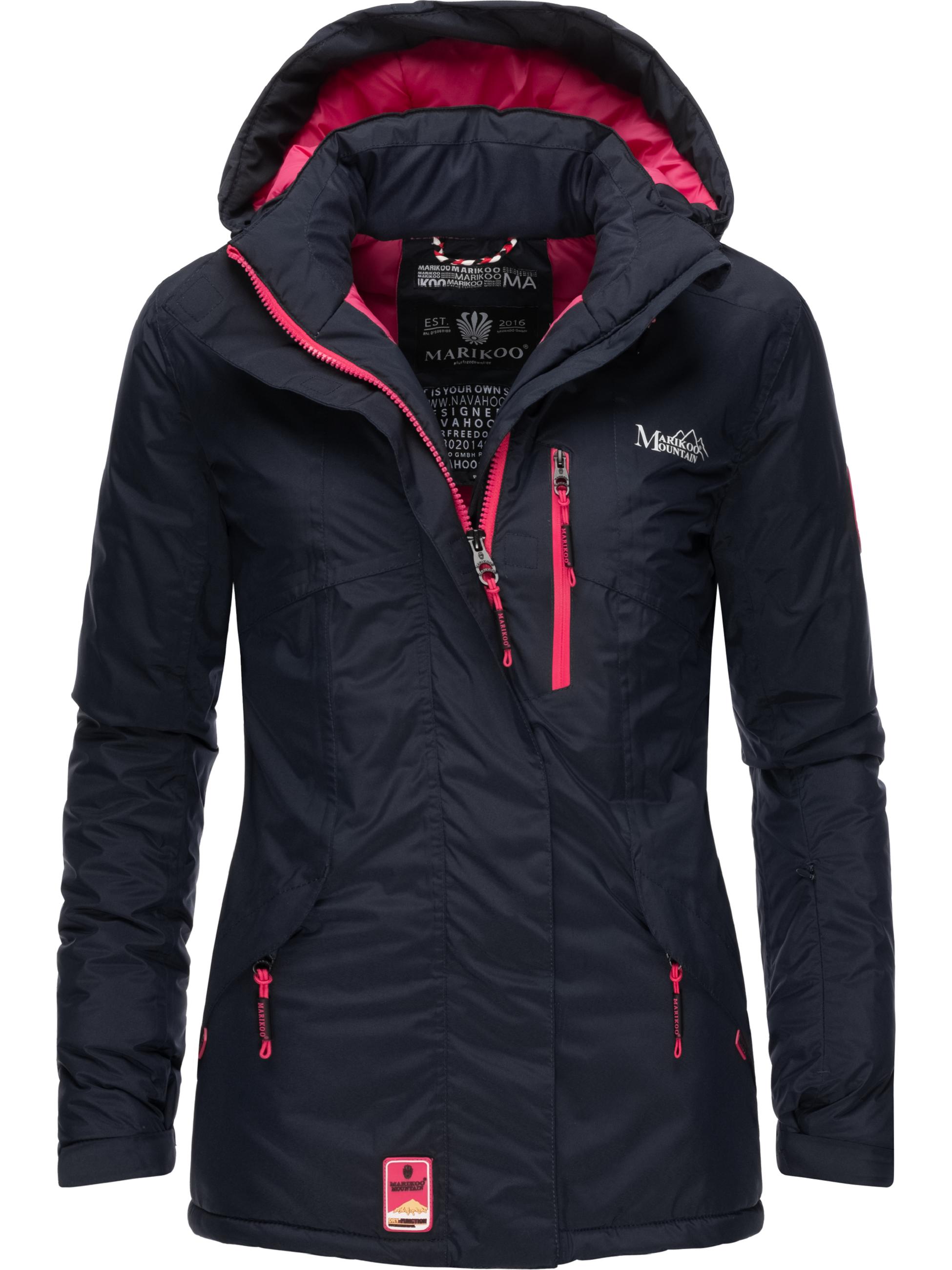 Lange Winterjacke mit Kapuze "Rabeaa" Navy