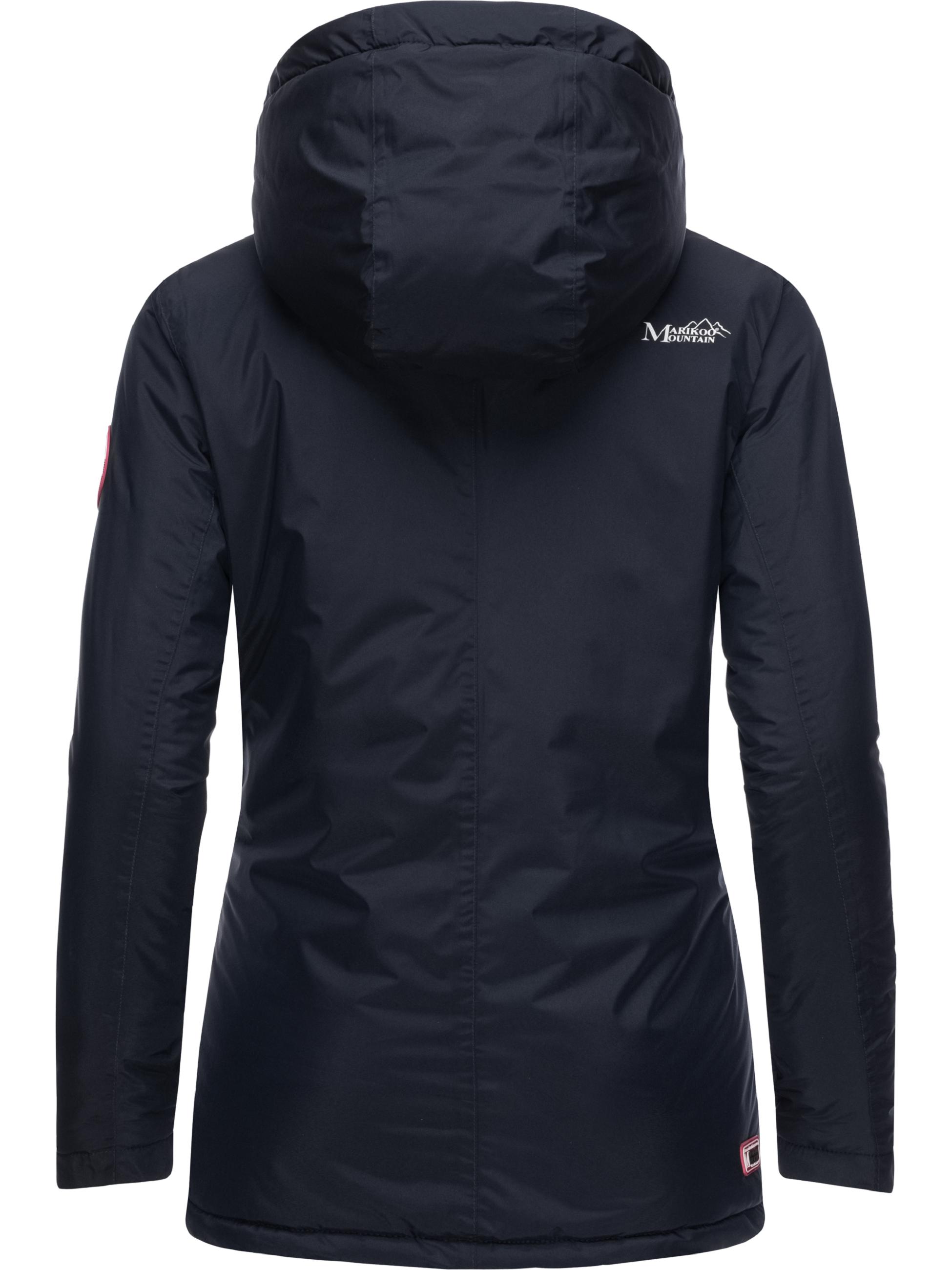 Lange Winterjacke mit Kapuze "Rabeaa" Navy