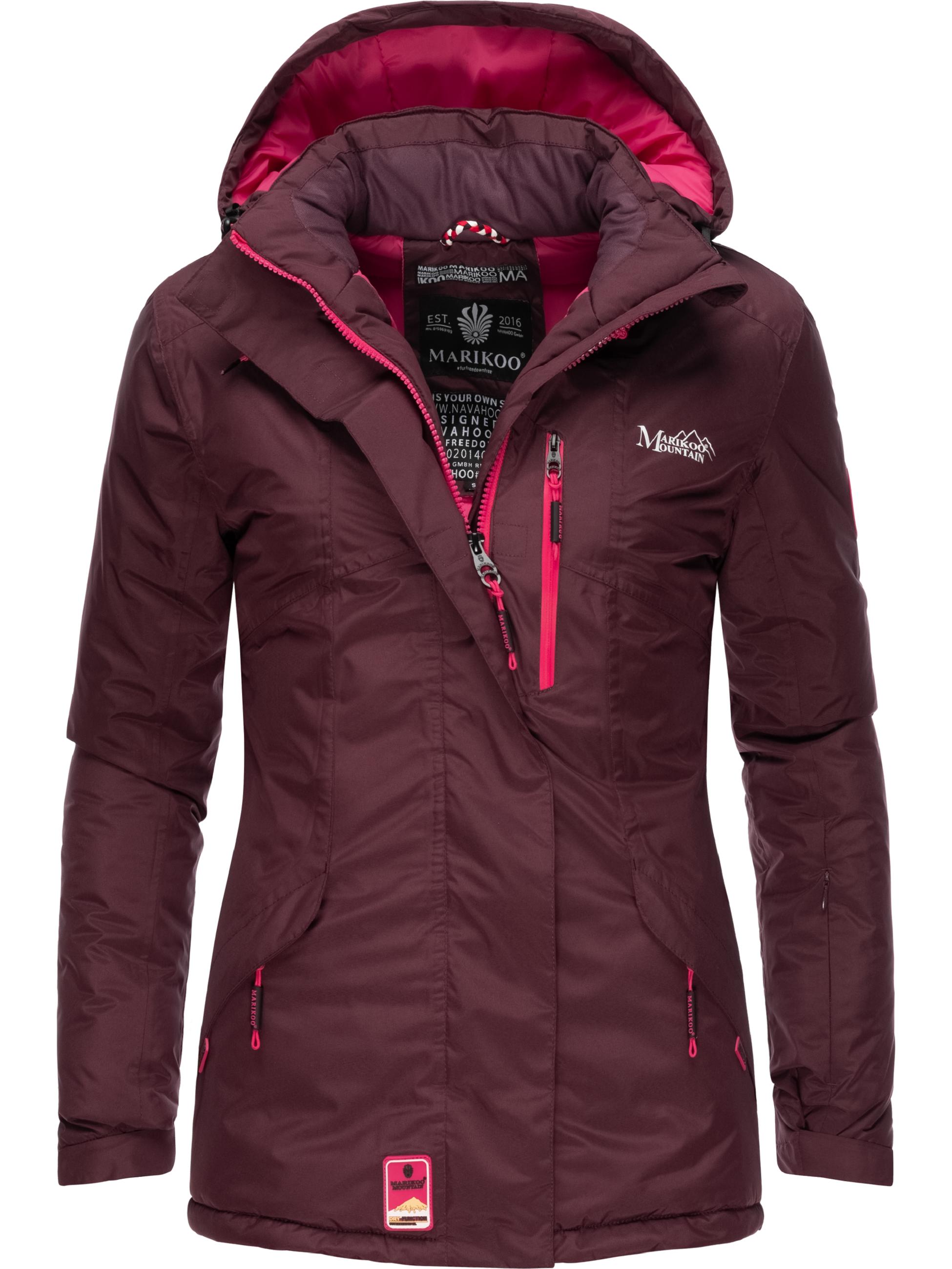 Lange Winterjacke mit Kapuze "Rabeaa" Wine