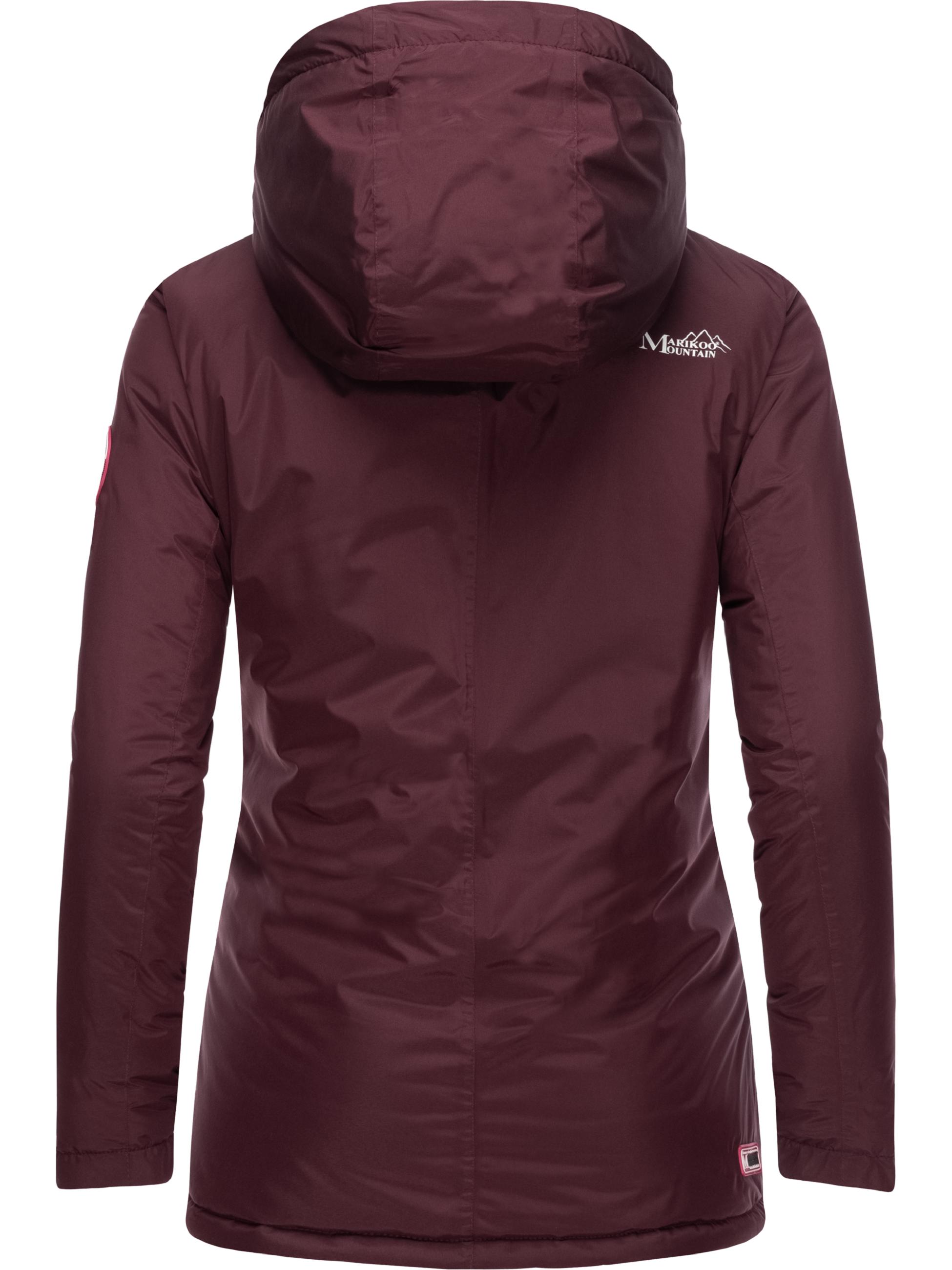 Lange Winterjacke mit Kapuze "Rabeaa" Wine