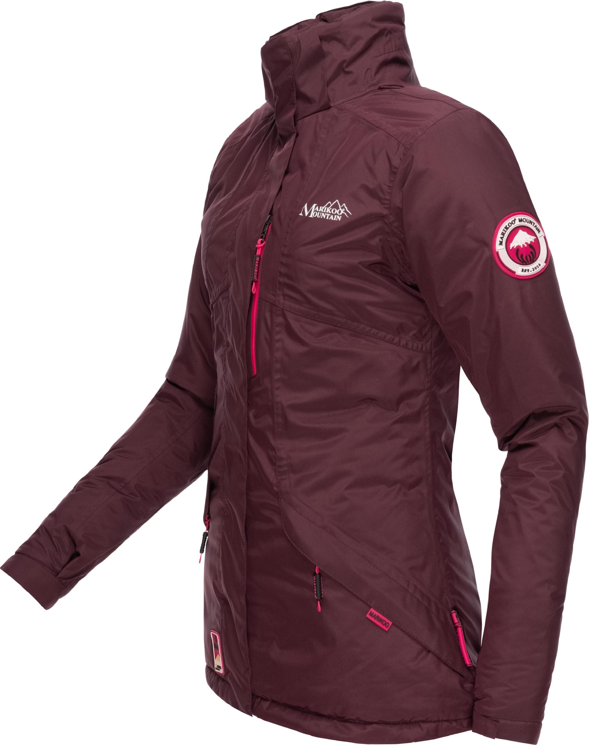 Lange Winterjacke mit Kapuze "Rabeaa" Wine