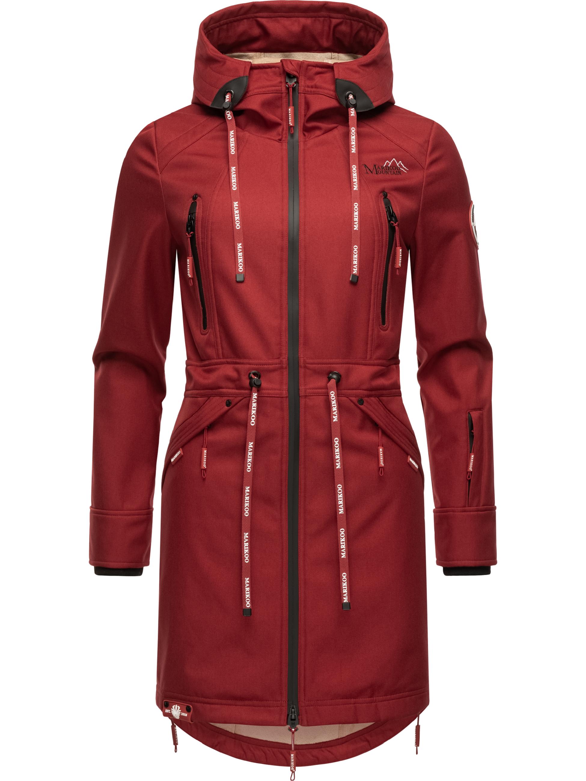 Langer Softshell-Mantel mit Kapuze "Racquellee" Blood Red