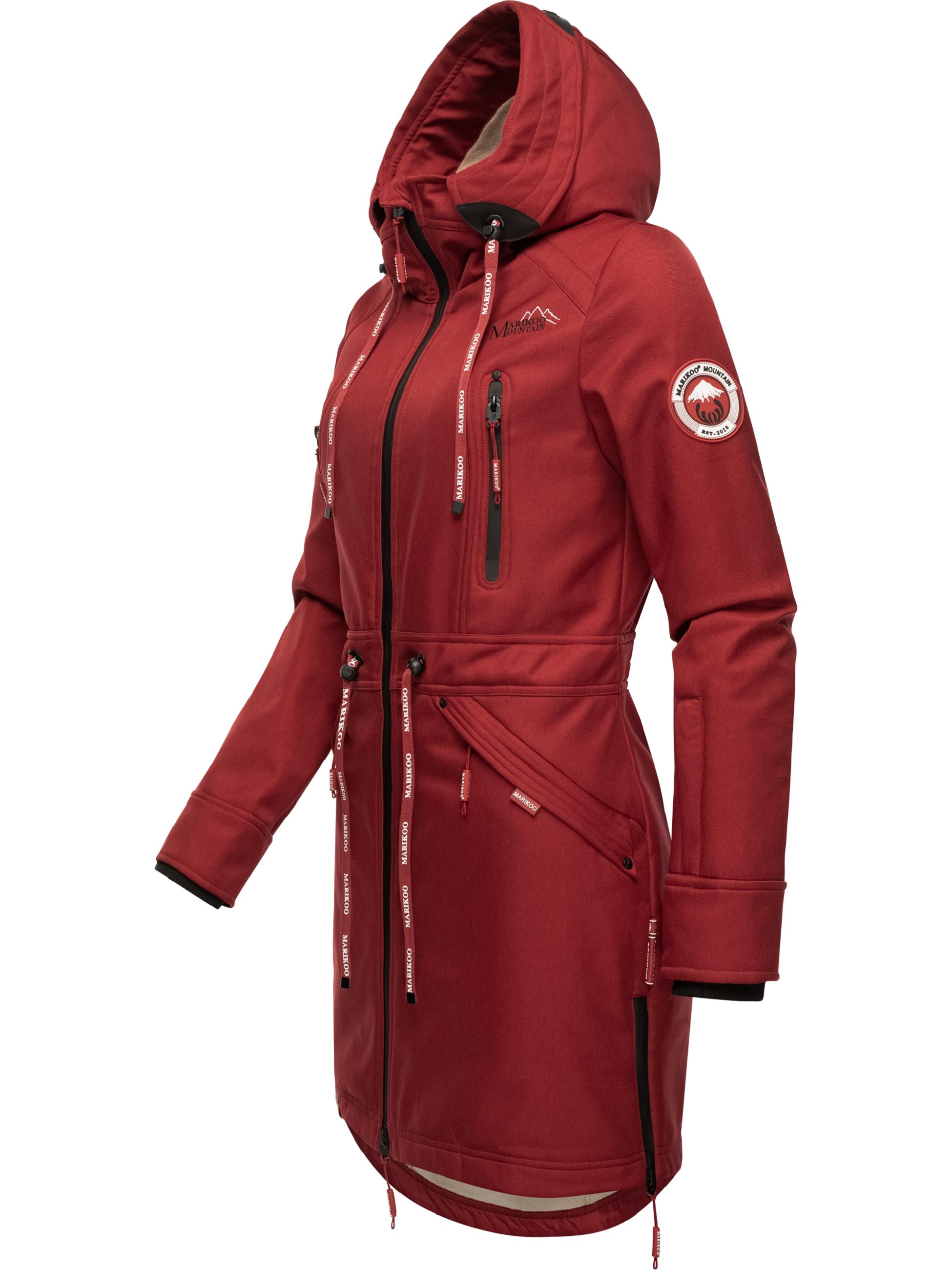 Langer Softshell-Mantel mit Kapuze "Racquellee" Blood Red