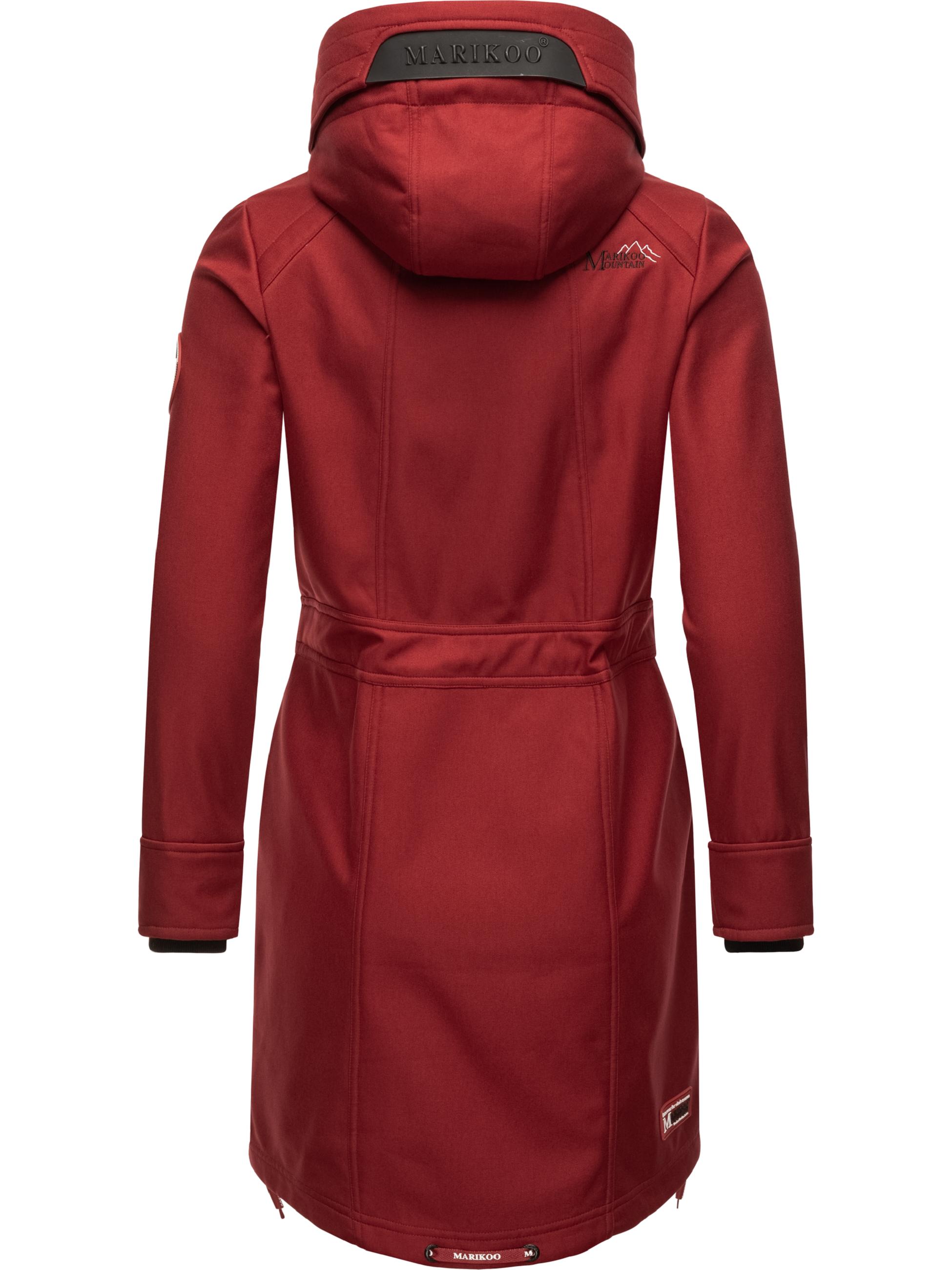 Langer Softshell-Mantel mit Kapuze "Racquellee" Blood Red