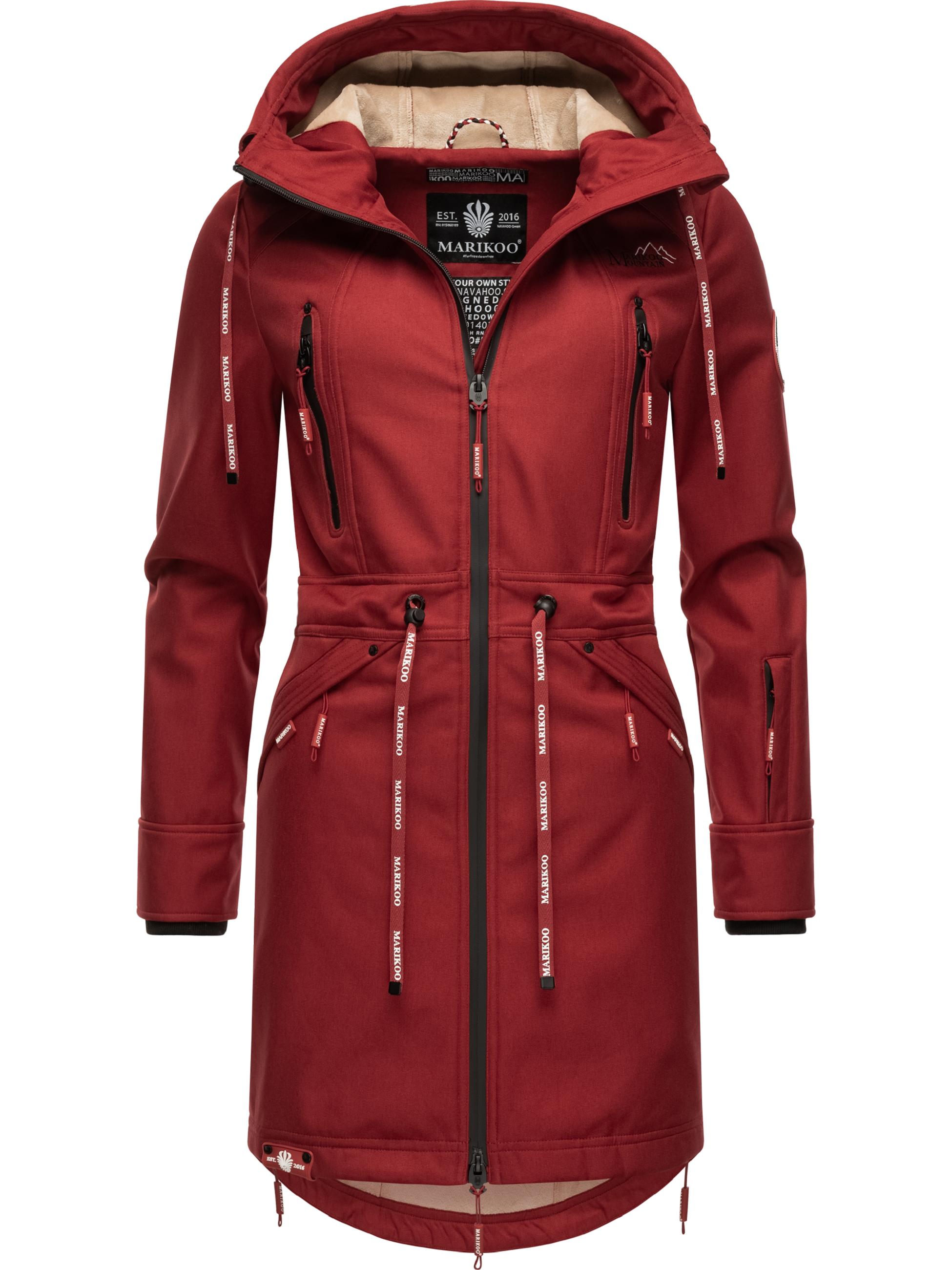 Langer Softshell-Mantel mit Kapuze "Racquellee" Blood Red