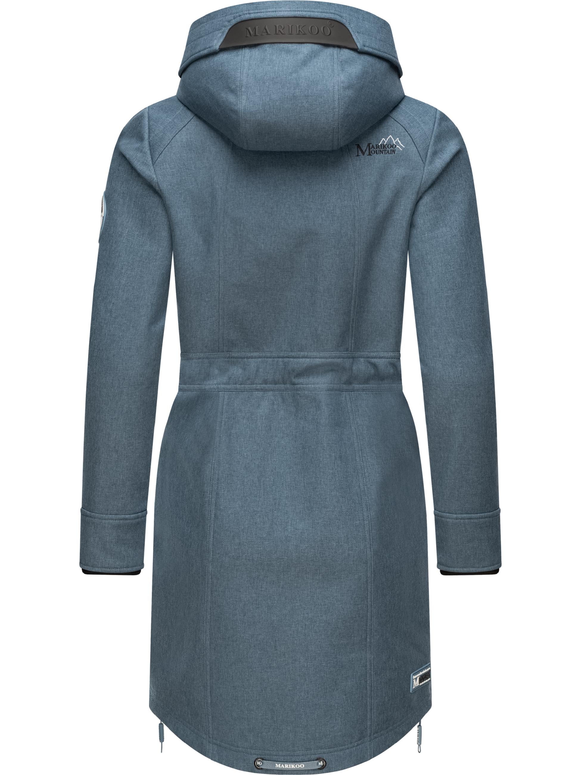 Langer Softshell-Mantel mit Kapuze "Racquellee" Dusty Blue