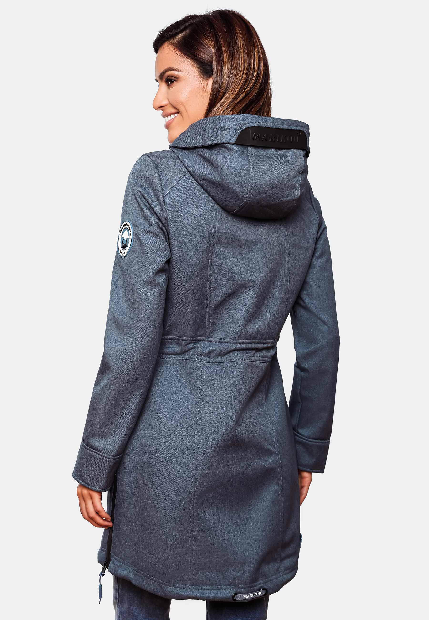 Langer Softshell-Mantel mit Kapuze "Racquellee" Dusty Blue