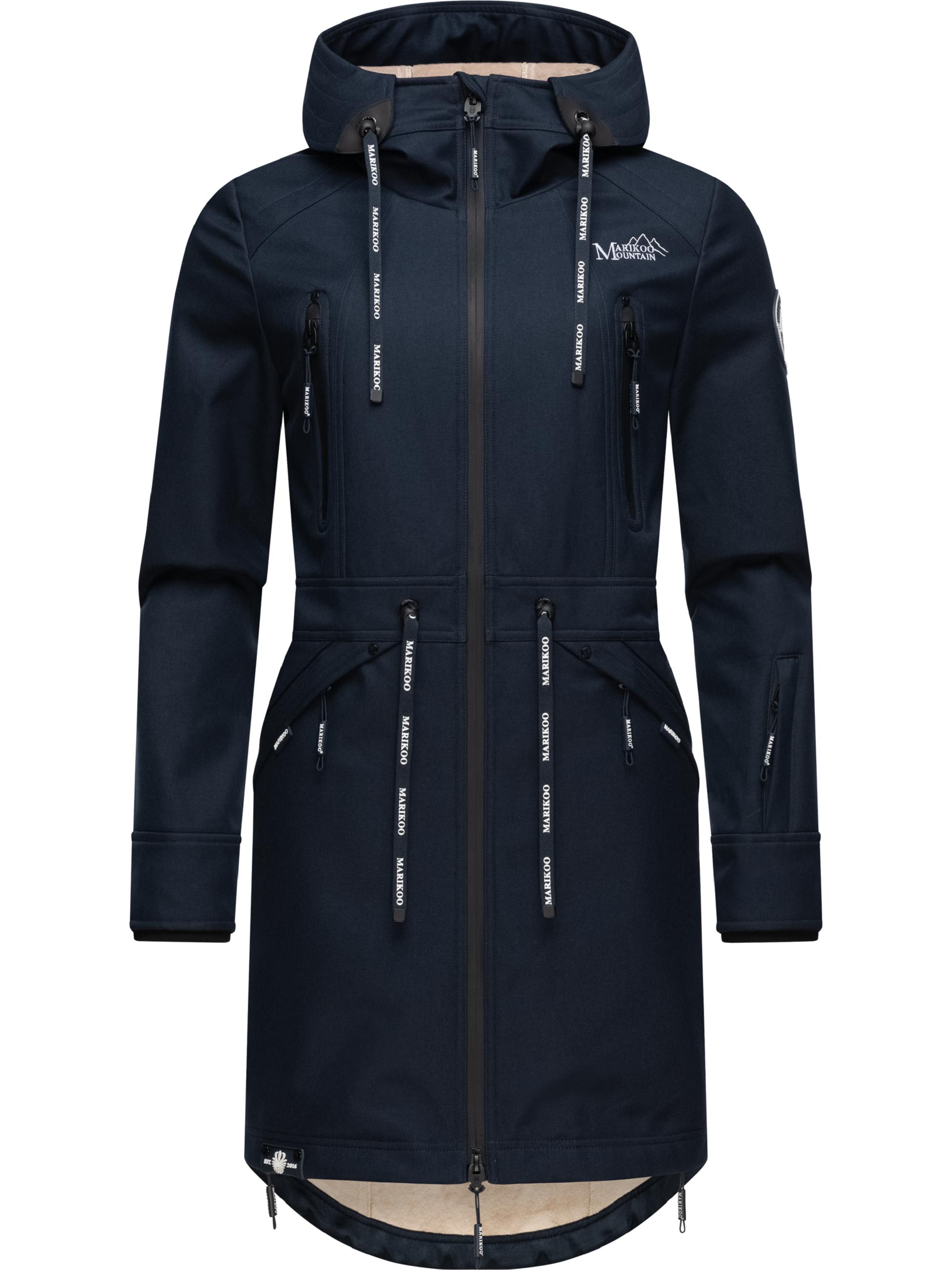 Langer Softshell-Mantel mit Kapuze "Racquellee" Navy