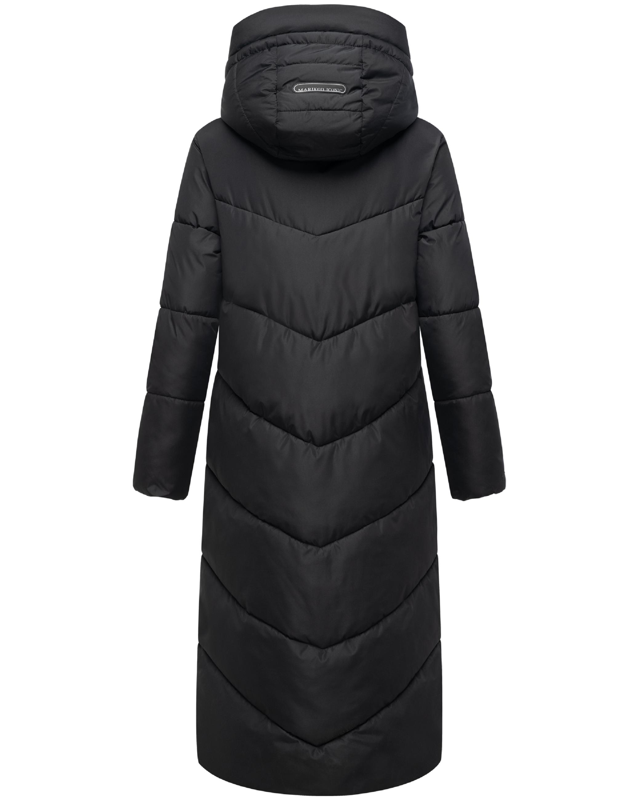 Extralanger Winter Steppmantel mit Kapuze "Ranjaa XVI" Black