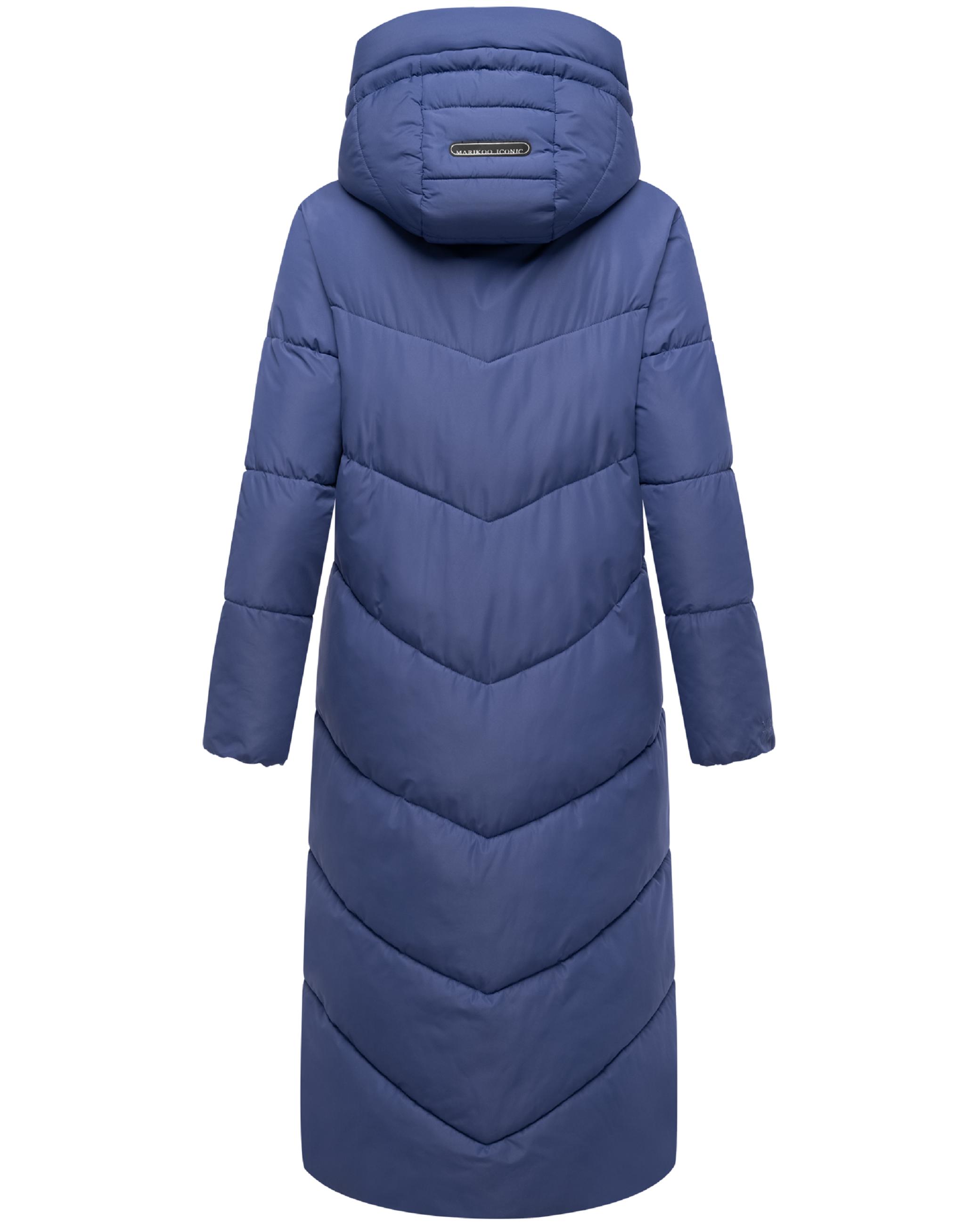 Extralanger Winter Steppmantel mit Kapuze "Ranjaa XVI" Blue Violet