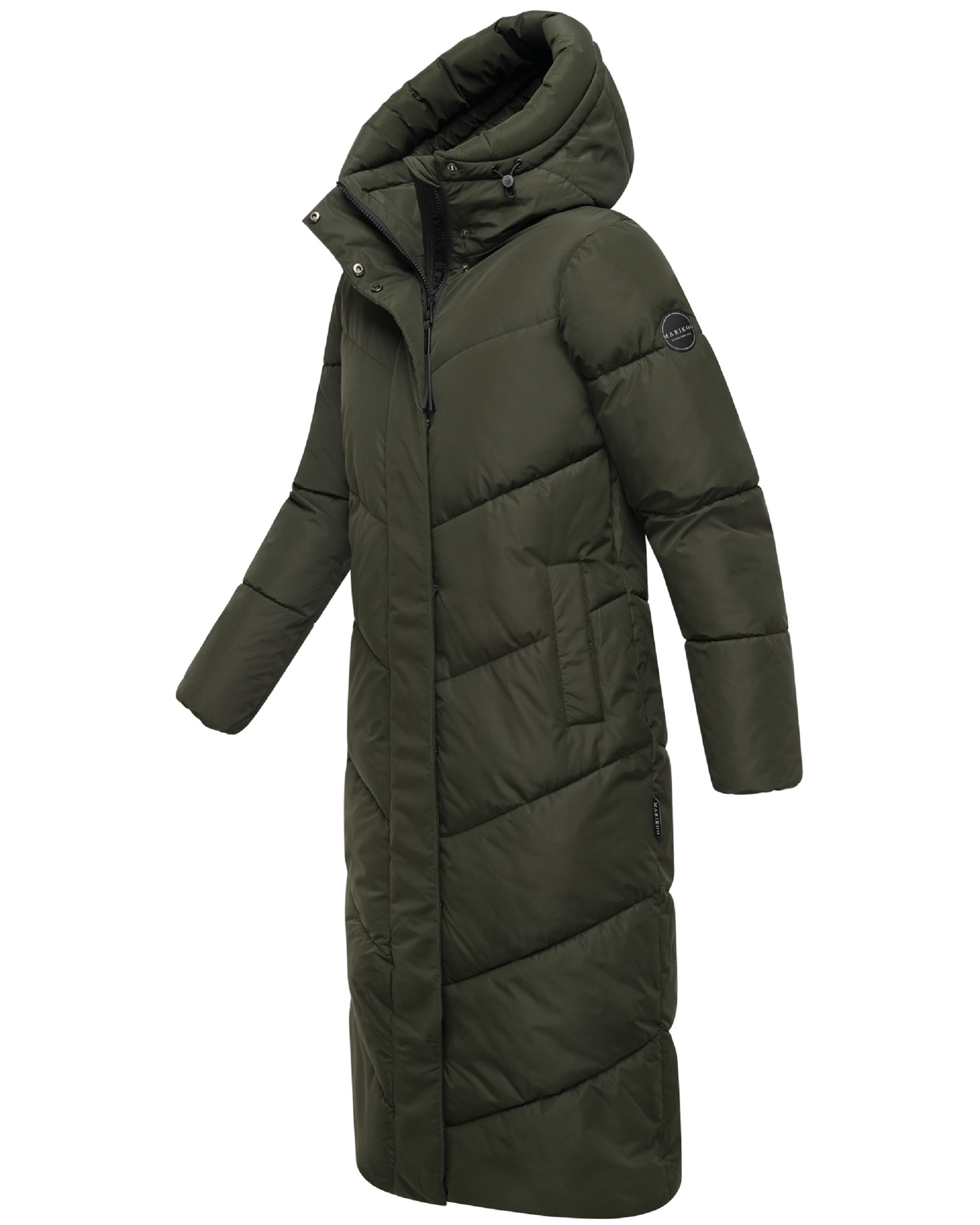 Extralanger Winter Steppmantel mit Kapuze "Ranjaa XVI" Dark Olive