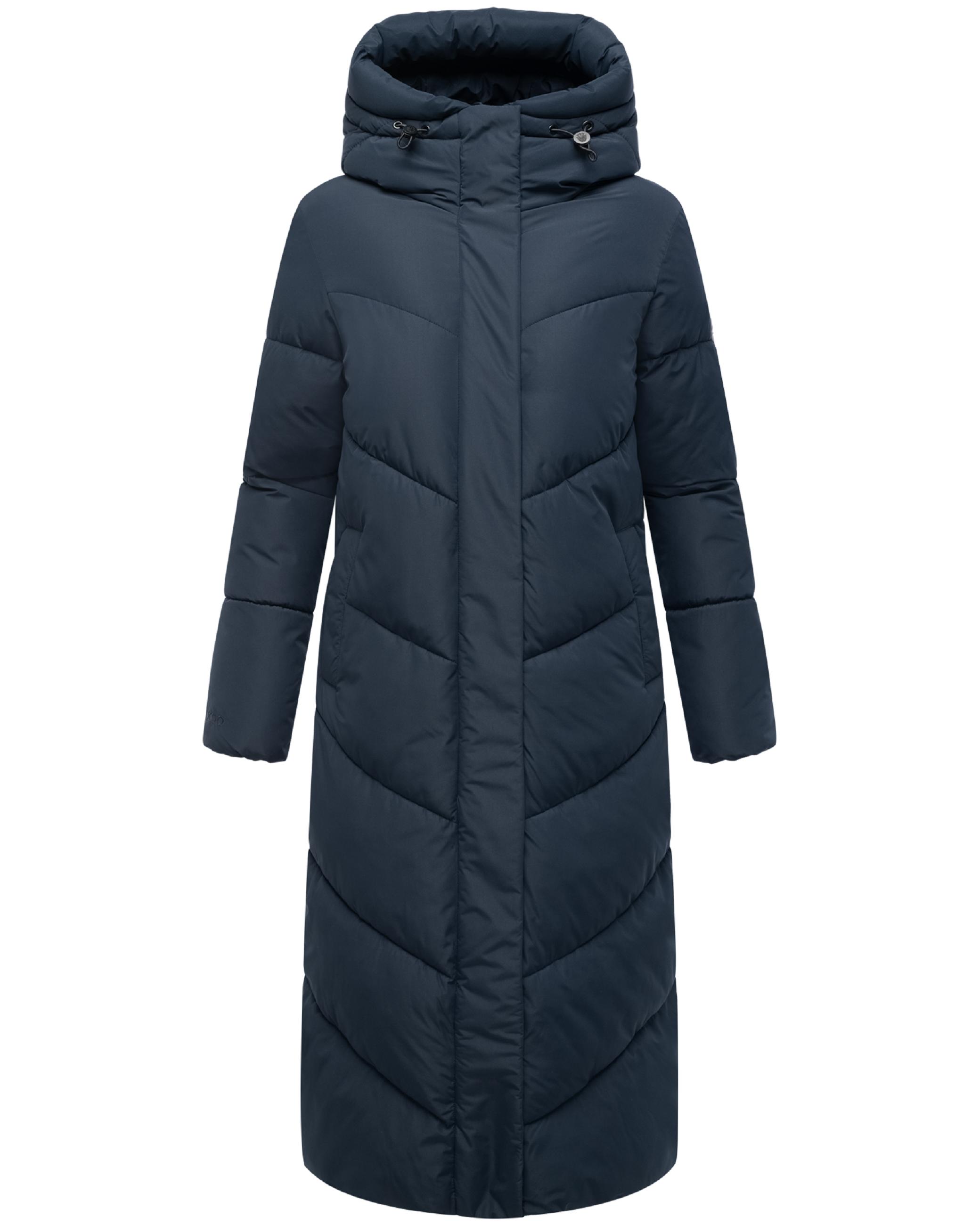 Extralanger Winter Steppmantel mit Kapuze "Ranjaa XVI" Navy