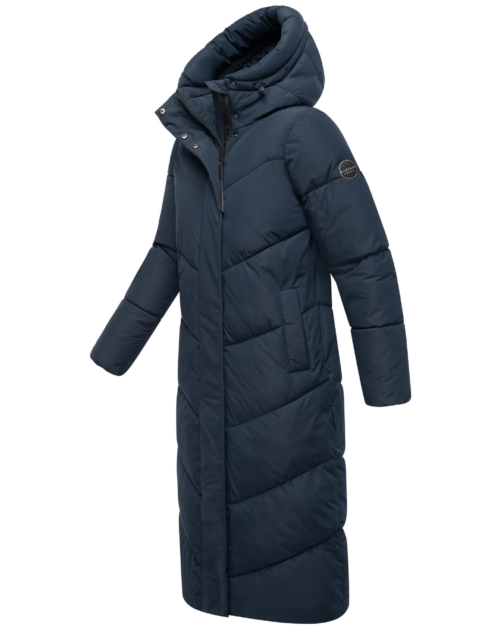 Extralanger Winter Steppmantel mit Kapuze "Ranjaa XVI" Navy
