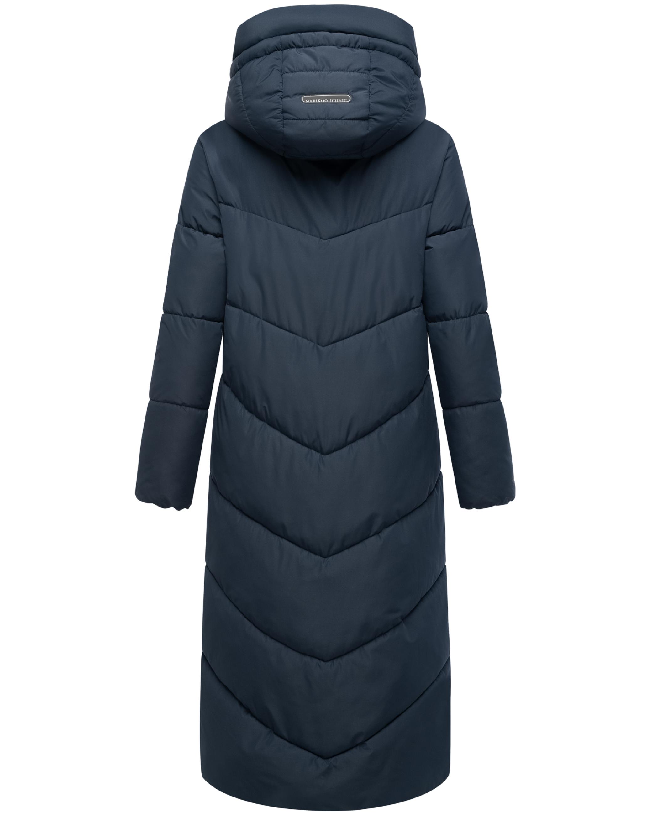 Extralanger Winter Steppmantel mit Kapuze "Ranjaa XVI" Navy