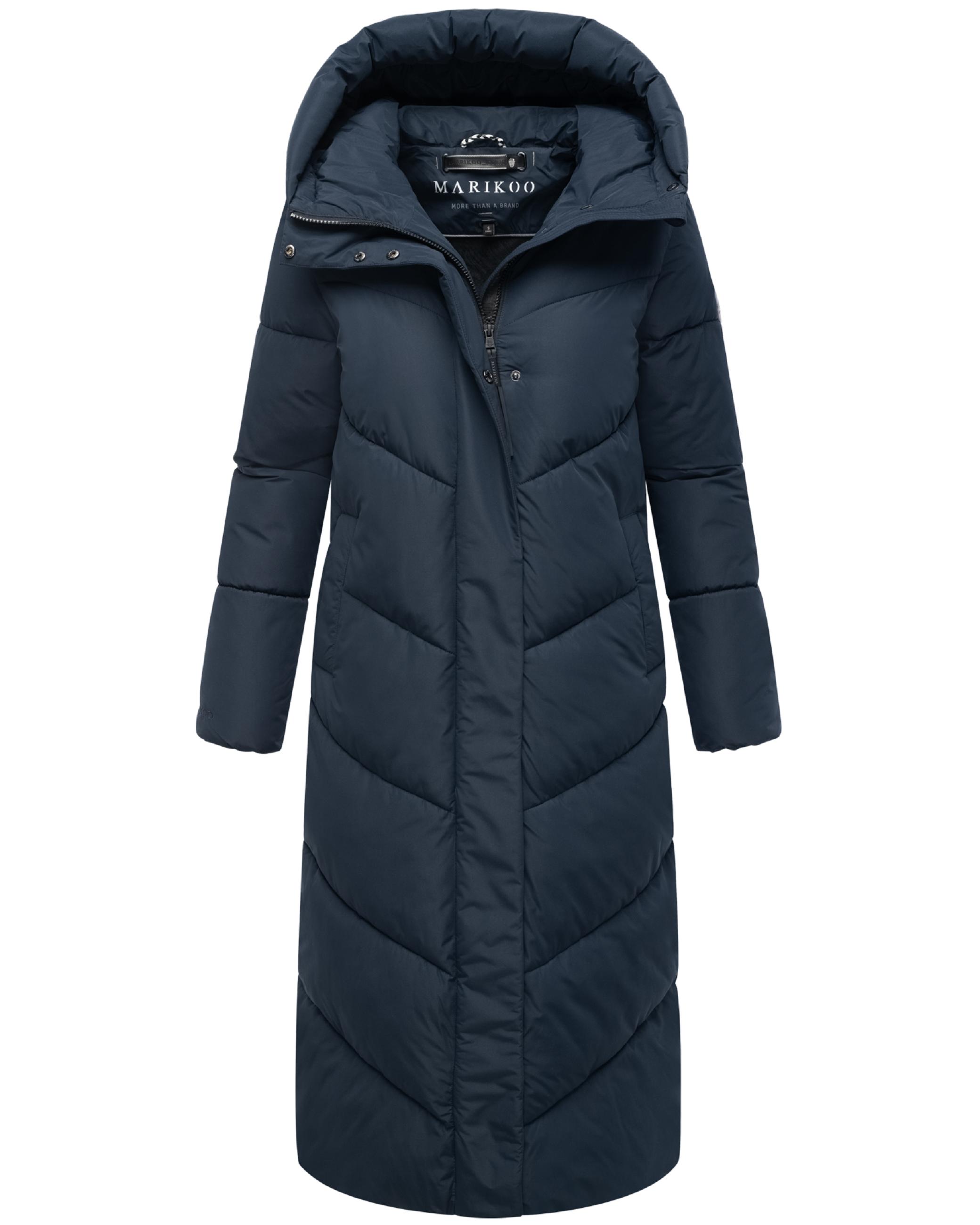 Extralanger Winter Steppmantel mit Kapuze "Ranjaa XVI" Navy