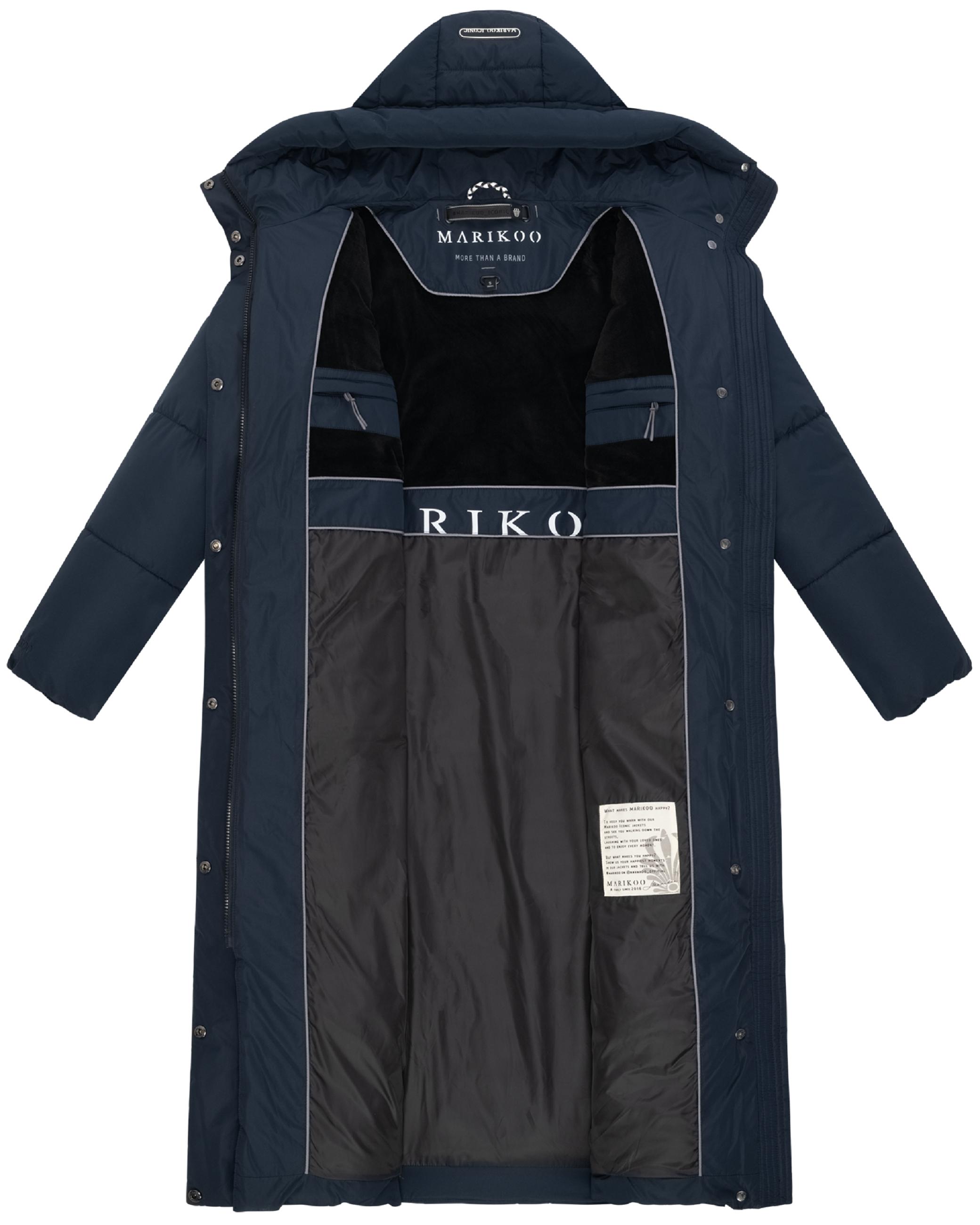 Extralanger Winter Steppmantel mit Kapuze "Ranjaa XVI" Navy