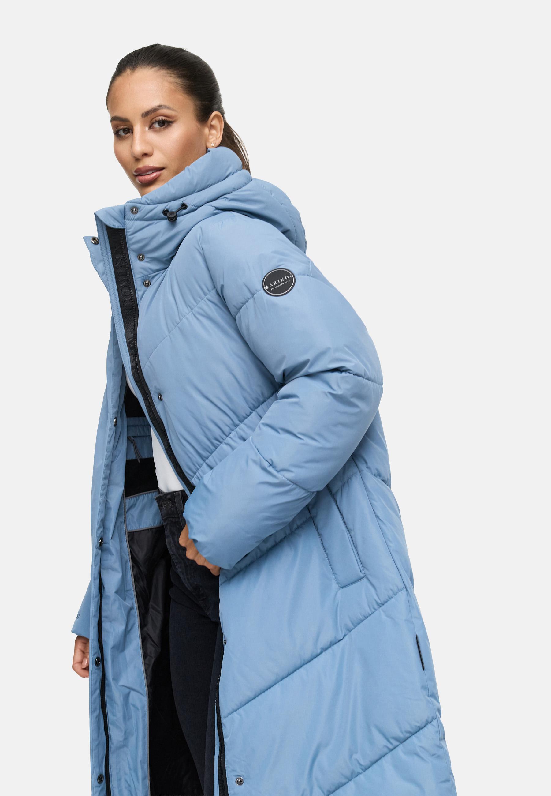 Extralanger Winter Steppmantel mit Kapuze "Ranjaa XVI" Powder Blue