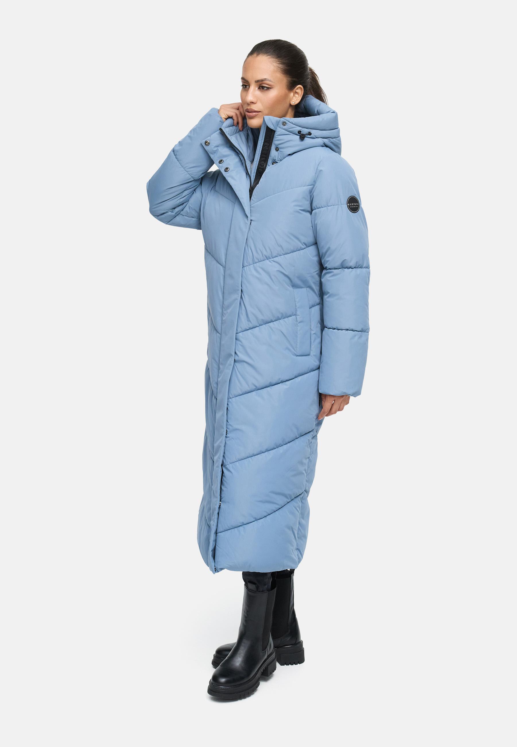 Extralanger Winter Steppmantel mit Kapuze "Ranjaa XVI" Powder Blue