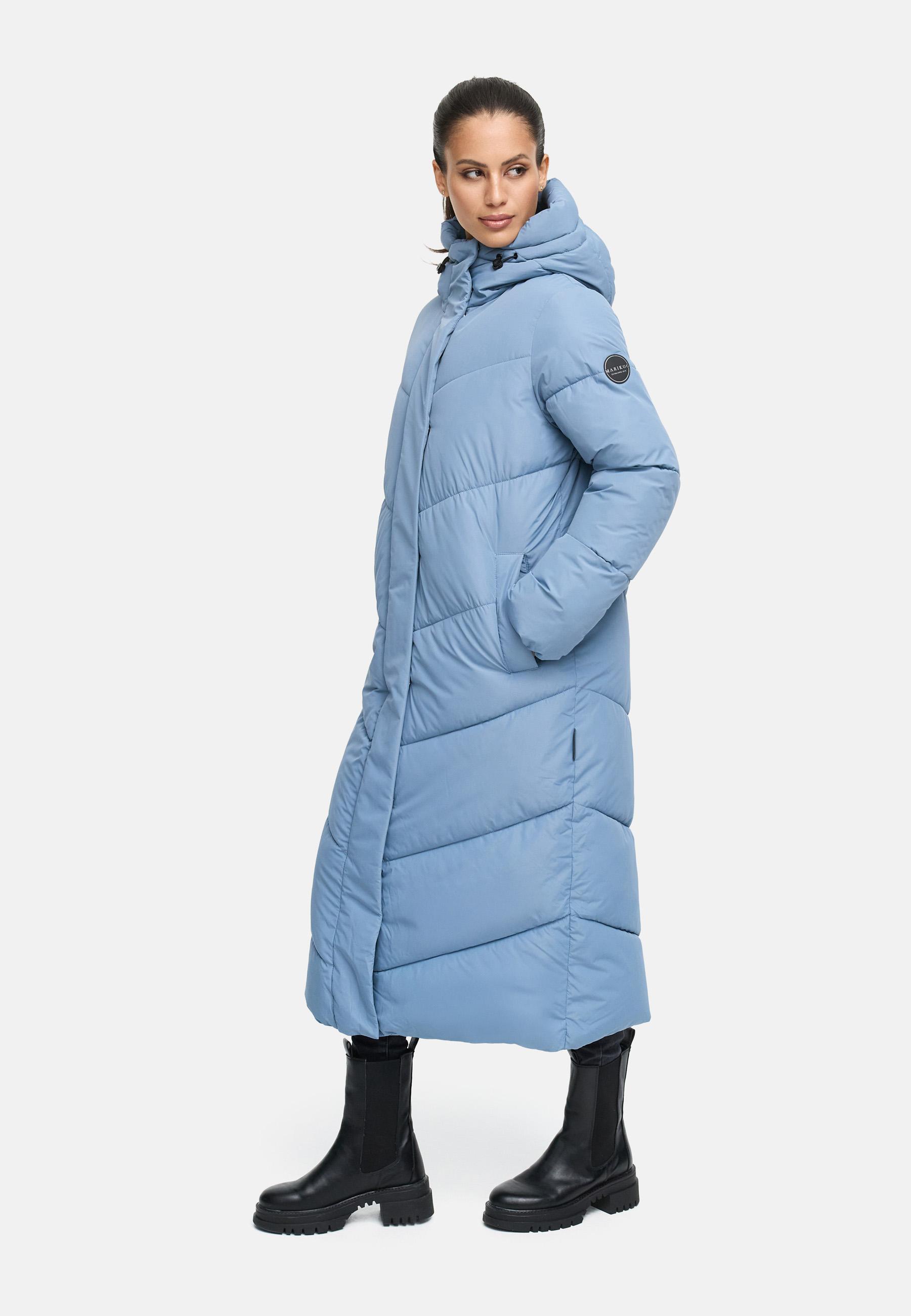 Extralanger Winter Steppmantel mit Kapuze "Ranjaa XVI" Powder Blue