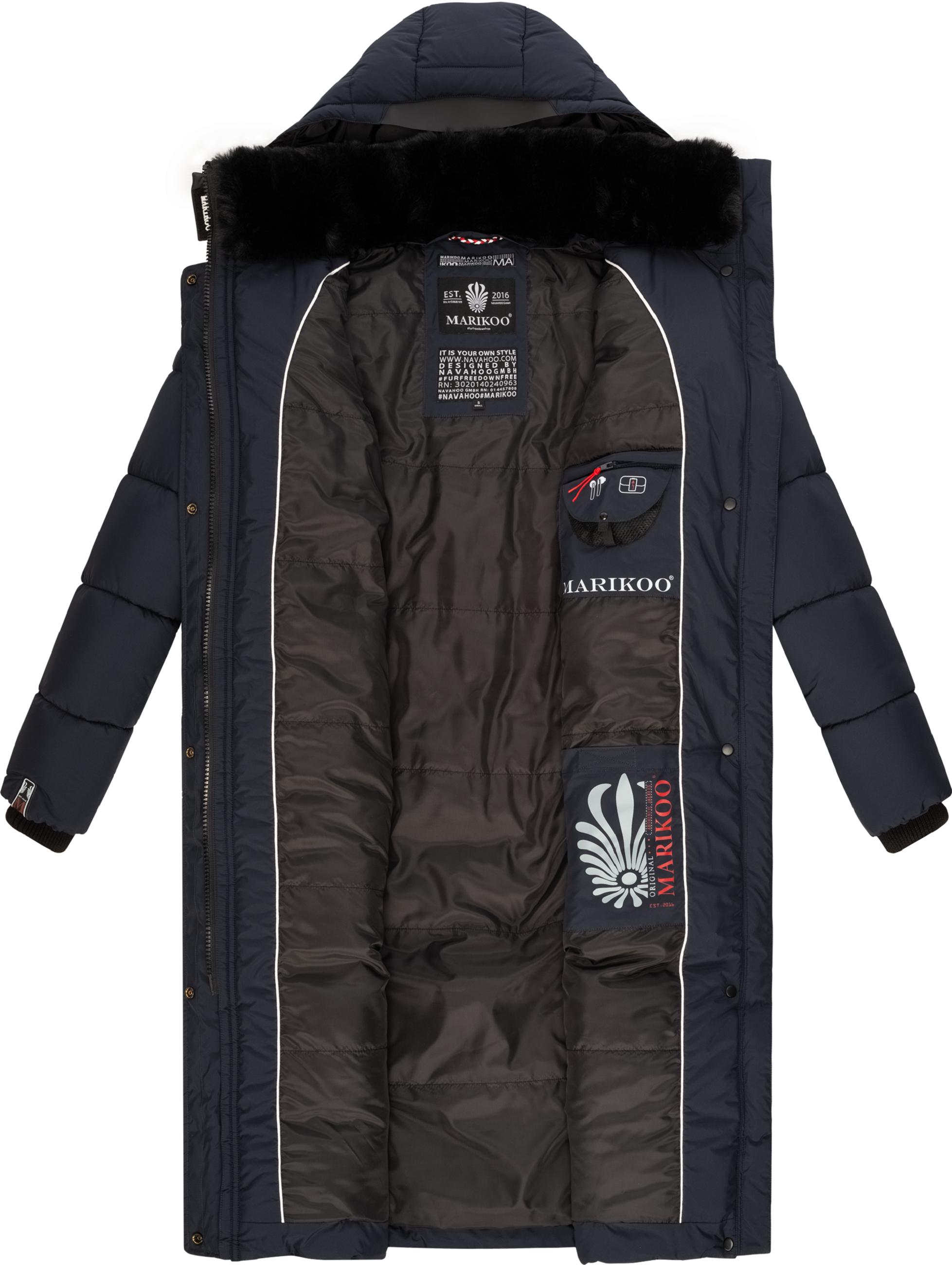 Langer Winter Steppmantel "Reliziaa" Navy