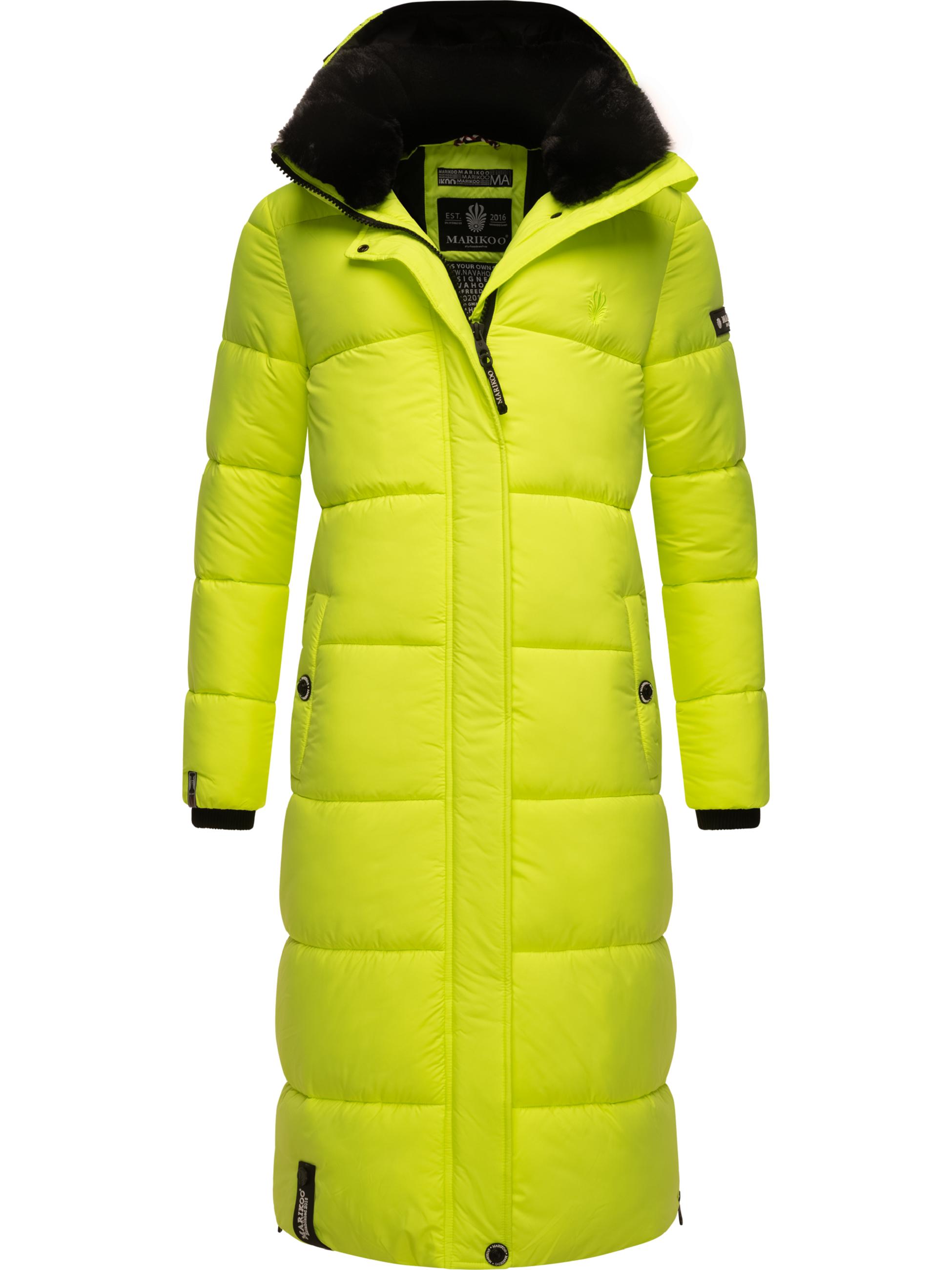 Langer Winter Steppmantel "Reliziaa" Neon Green