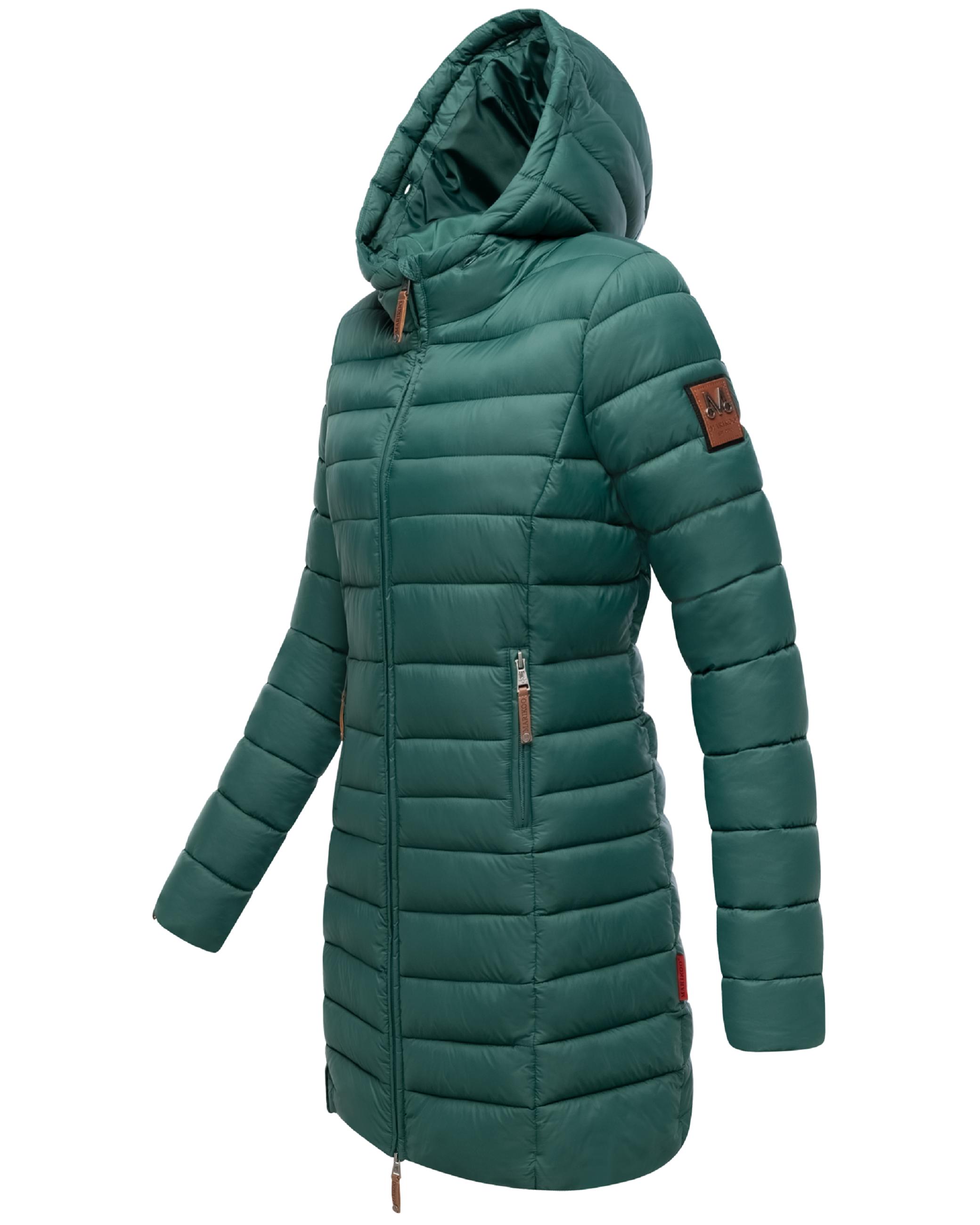 Langer Winter Steppmantel mit Kunstfellkapuze "Rose-Stepp" Evergreen