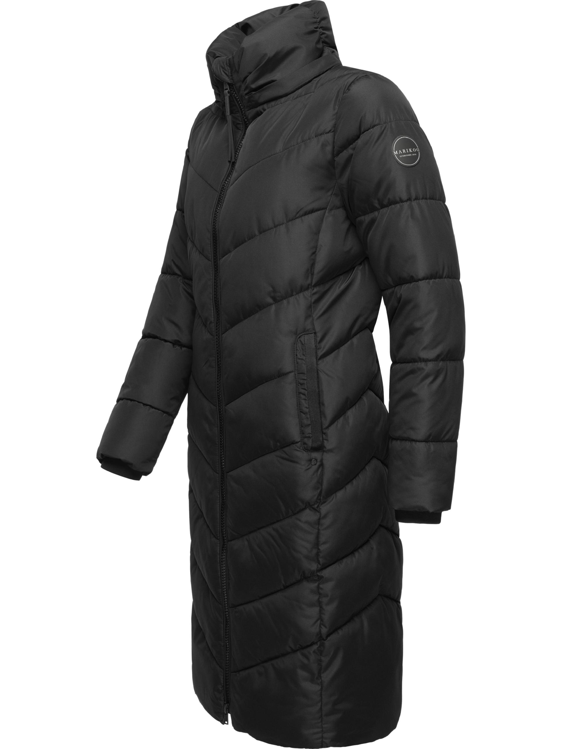 Warmer Steppmantel mit abnehmbarer Kapuze "Sahnekatzii XIV-1" Black