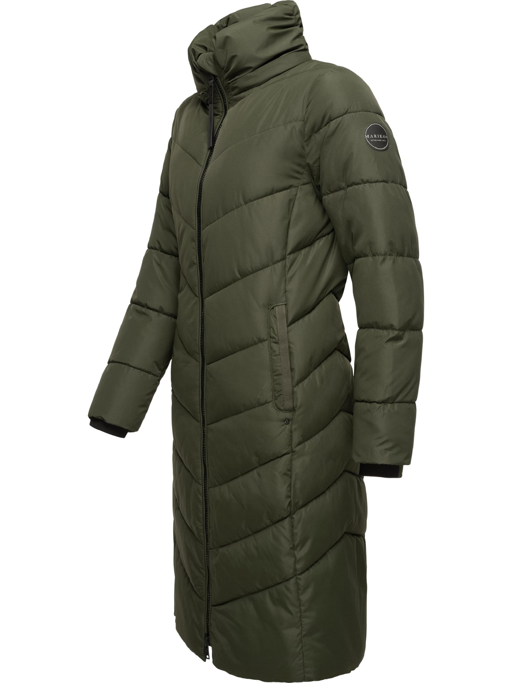Warmer Steppmantel mit abnehmbarer Kapuze "Sahnekatzii XIV-1" Dark Olive