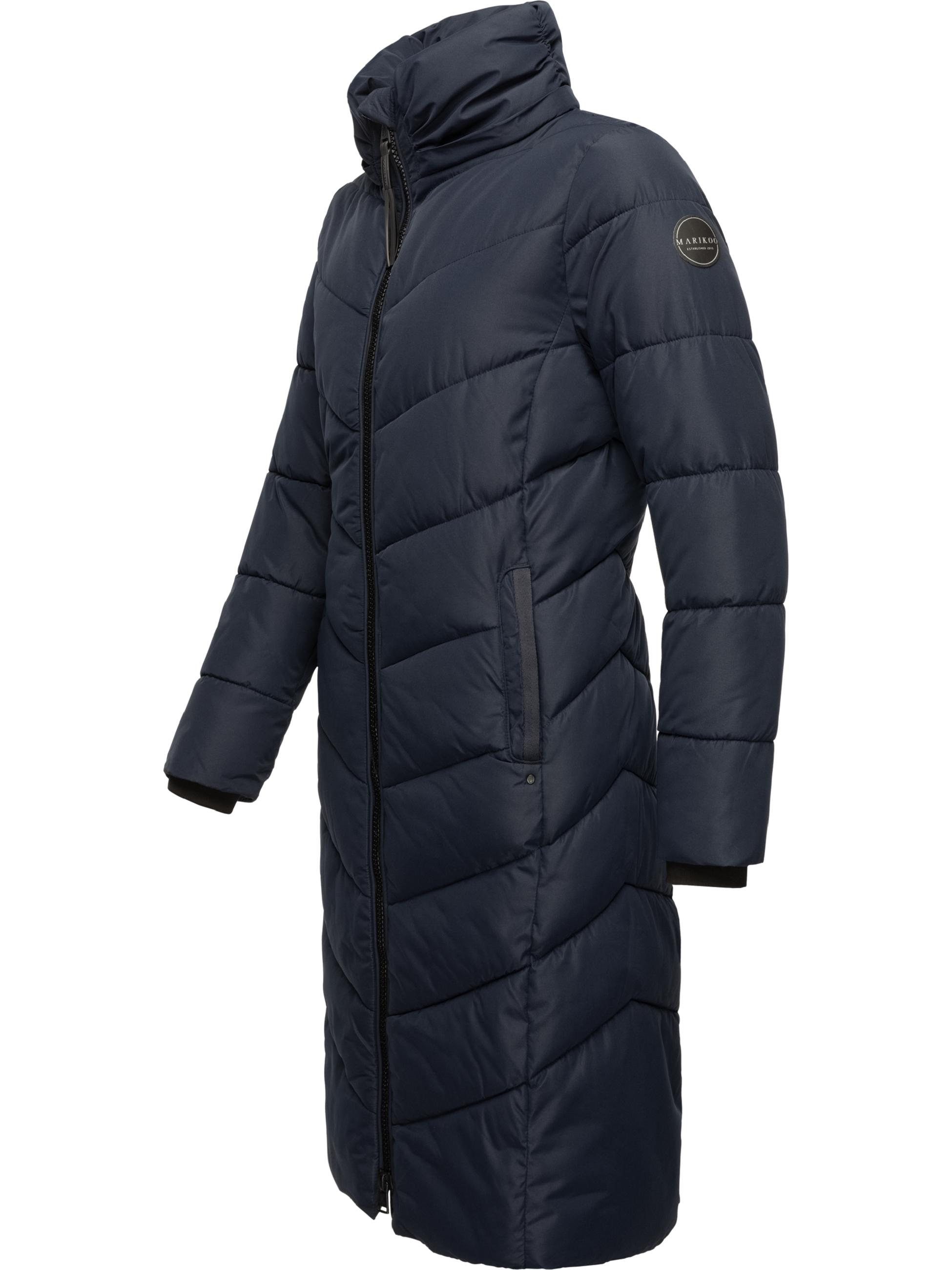 Warmer Steppmantel mit abnehmbarer Kapuze "Sahnekatzii XIV-1" Navy
