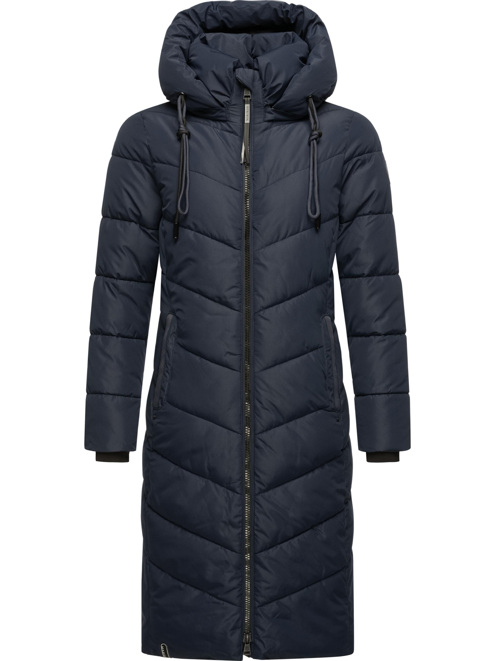 Warmer Steppmantel mit abnehmbarer Kapuze "Sahnekatzii XIV-1" Navy