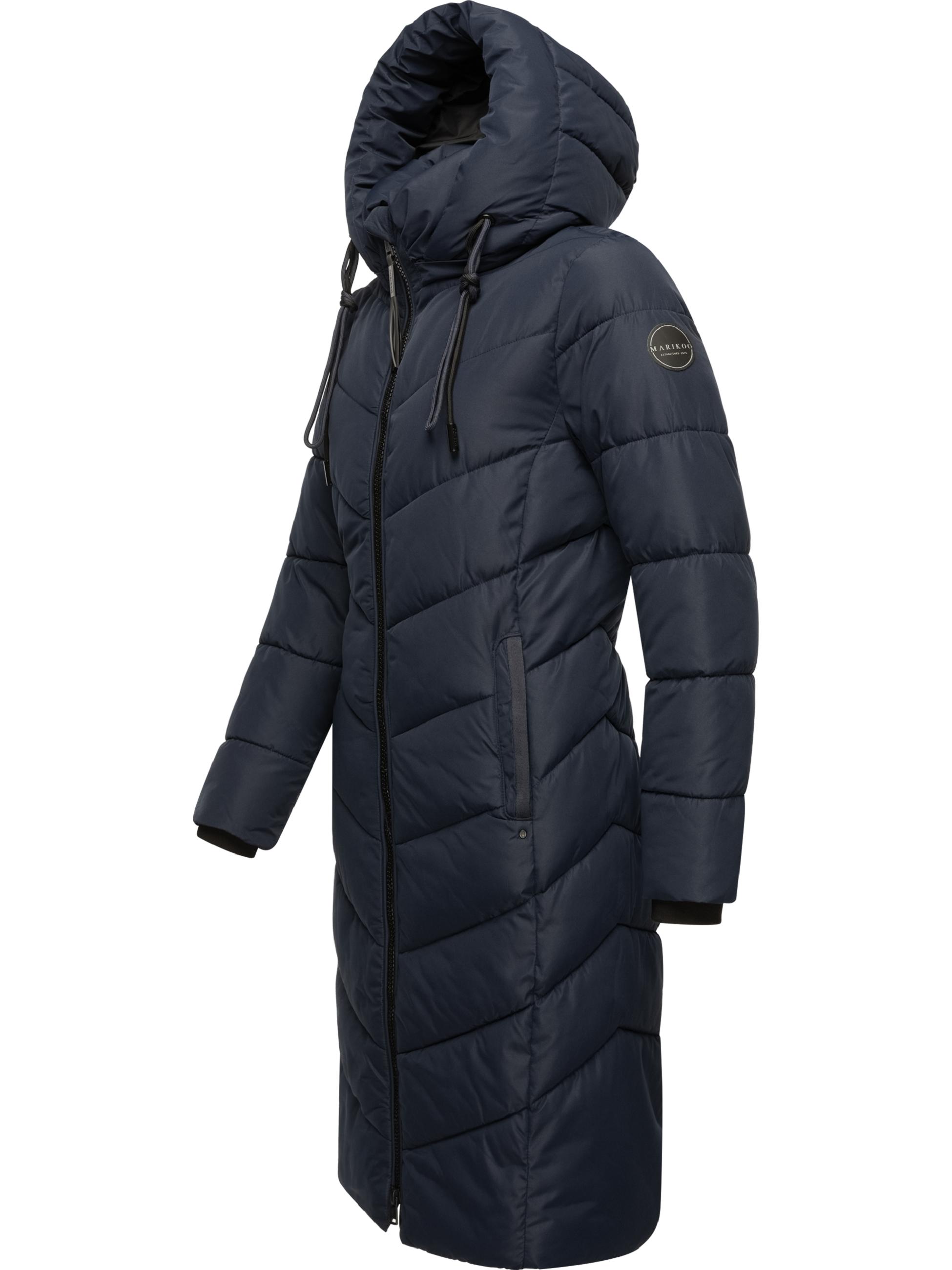 Warmer Steppmantel mit abnehmbarer Kapuze "Sahnekatzii XIV-1" Navy