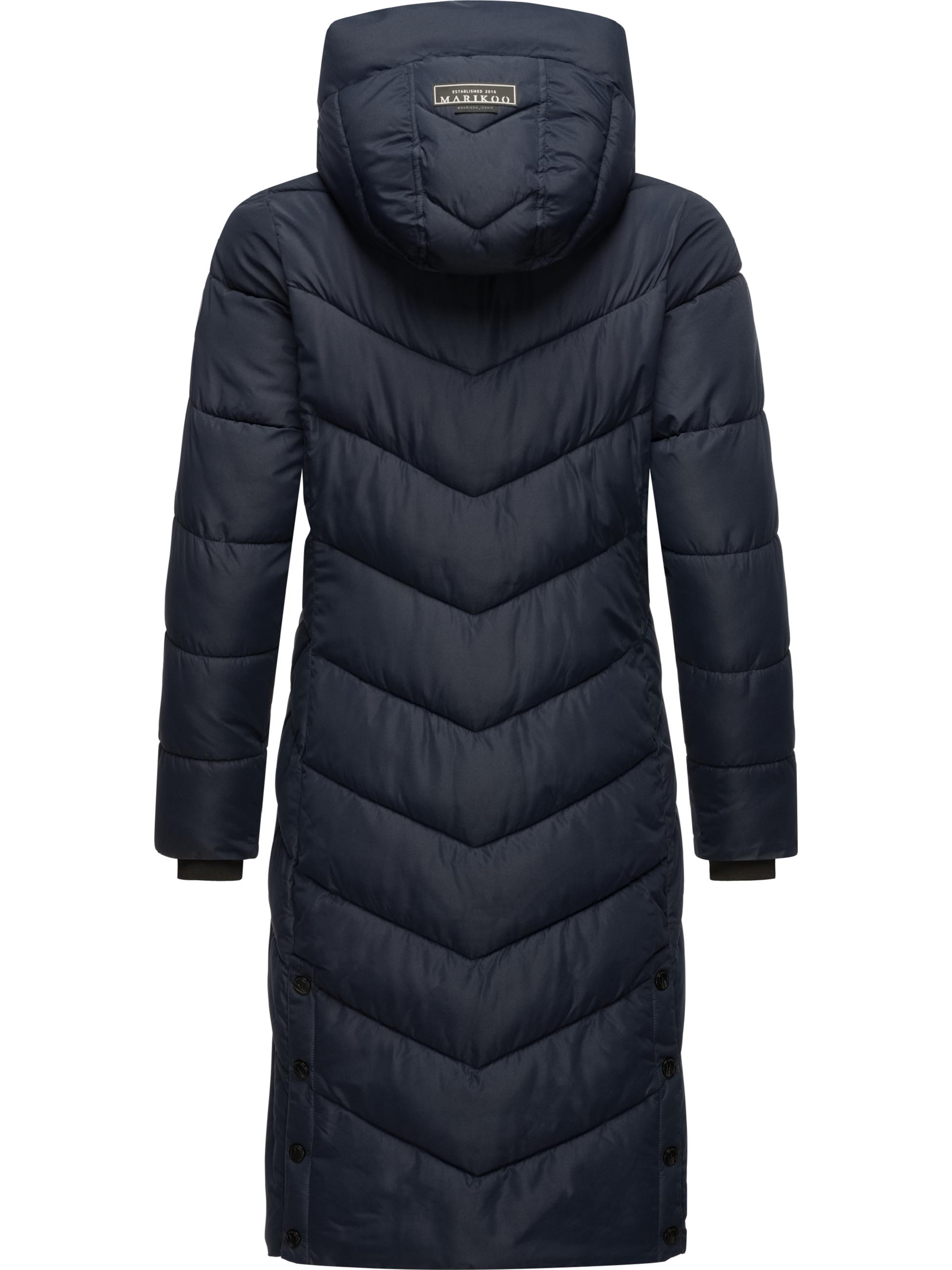 Warmer Steppmantel mit abnehmbarer Kapuze "Sahnekatzii XIV-1" Navy