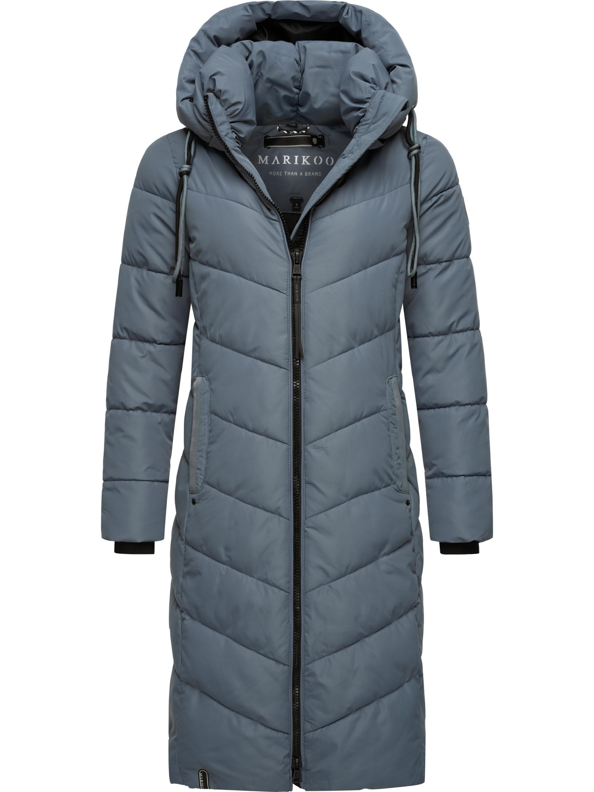 Warmer Steppmantel mit abnehmbarer Kapuze "Sahnekatzii XIV-1" Stormy Blue