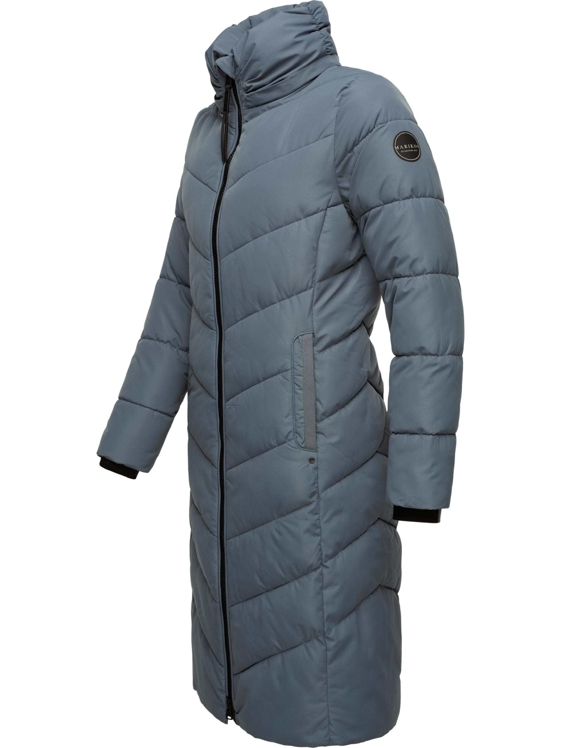 Warmer Steppmantel mit abnehmbarer Kapuze "Sahnekatzii XIV-1" Stormy Blue