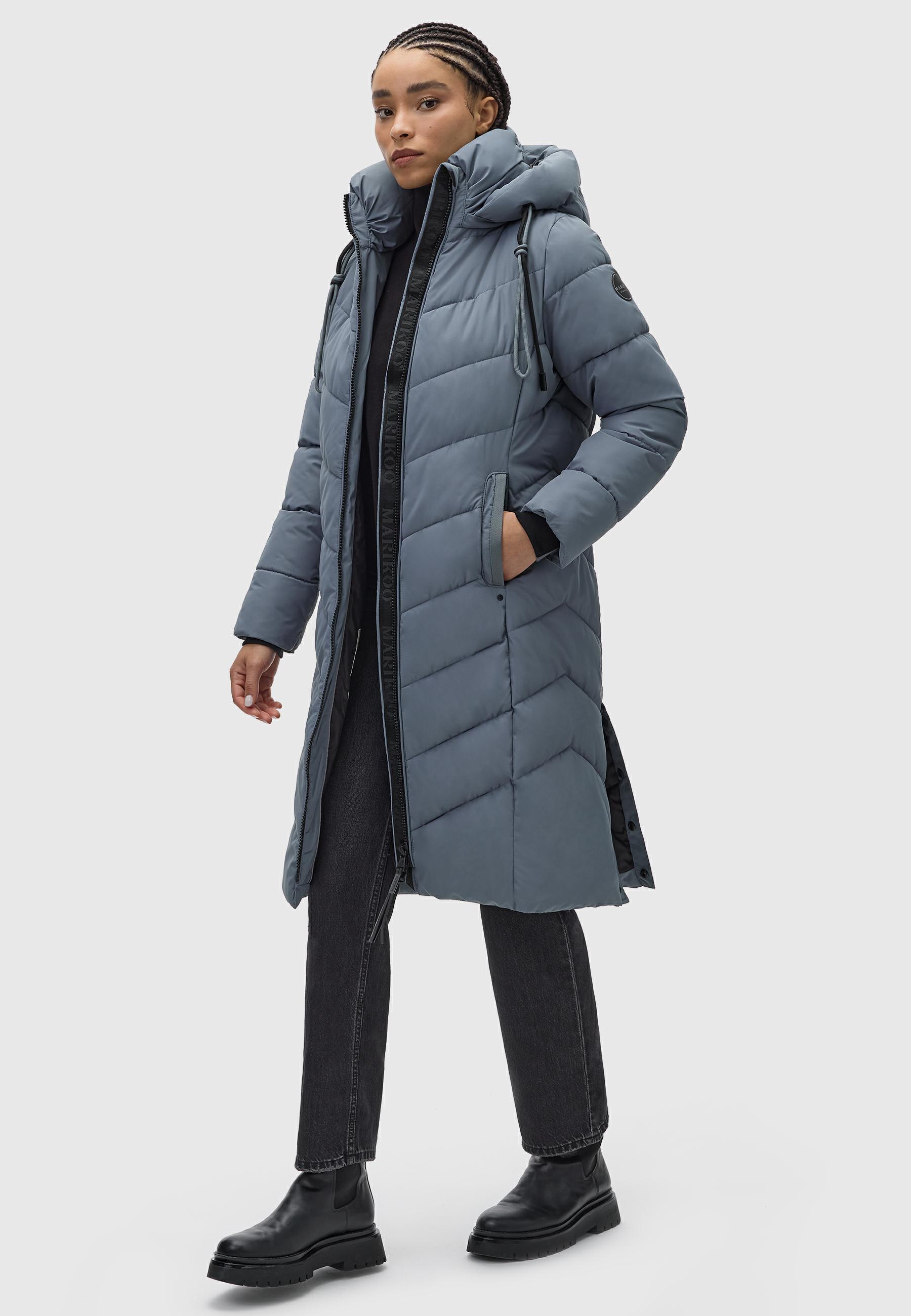Warmer Steppmantel mit abnehmbarer Kapuze "Sahnekatzii XIV-1" Stormy Blue