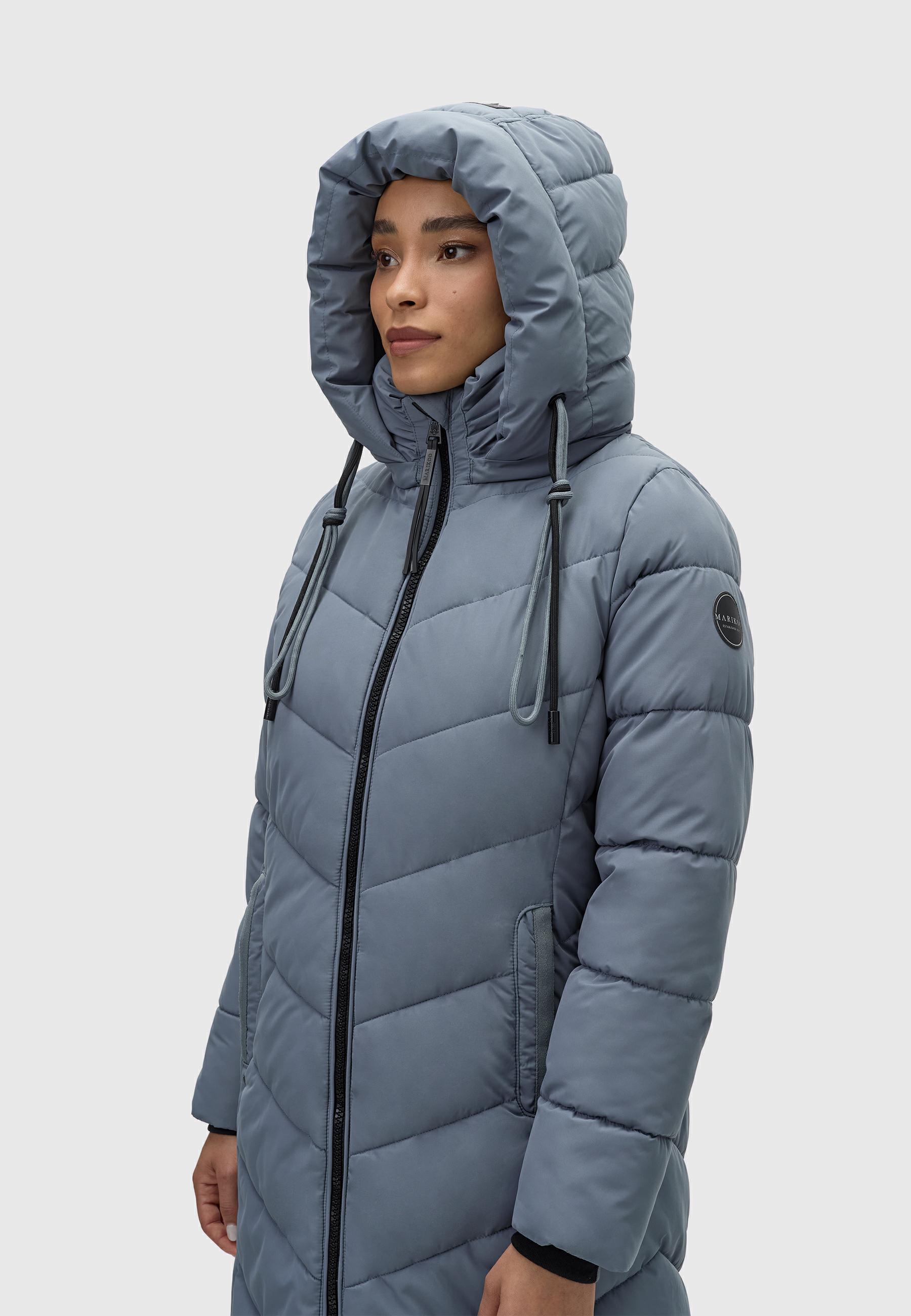 Warmer Steppmantel mit abnehmbarer Kapuze "Sahnekatzii XIV-1" Stormy Blue