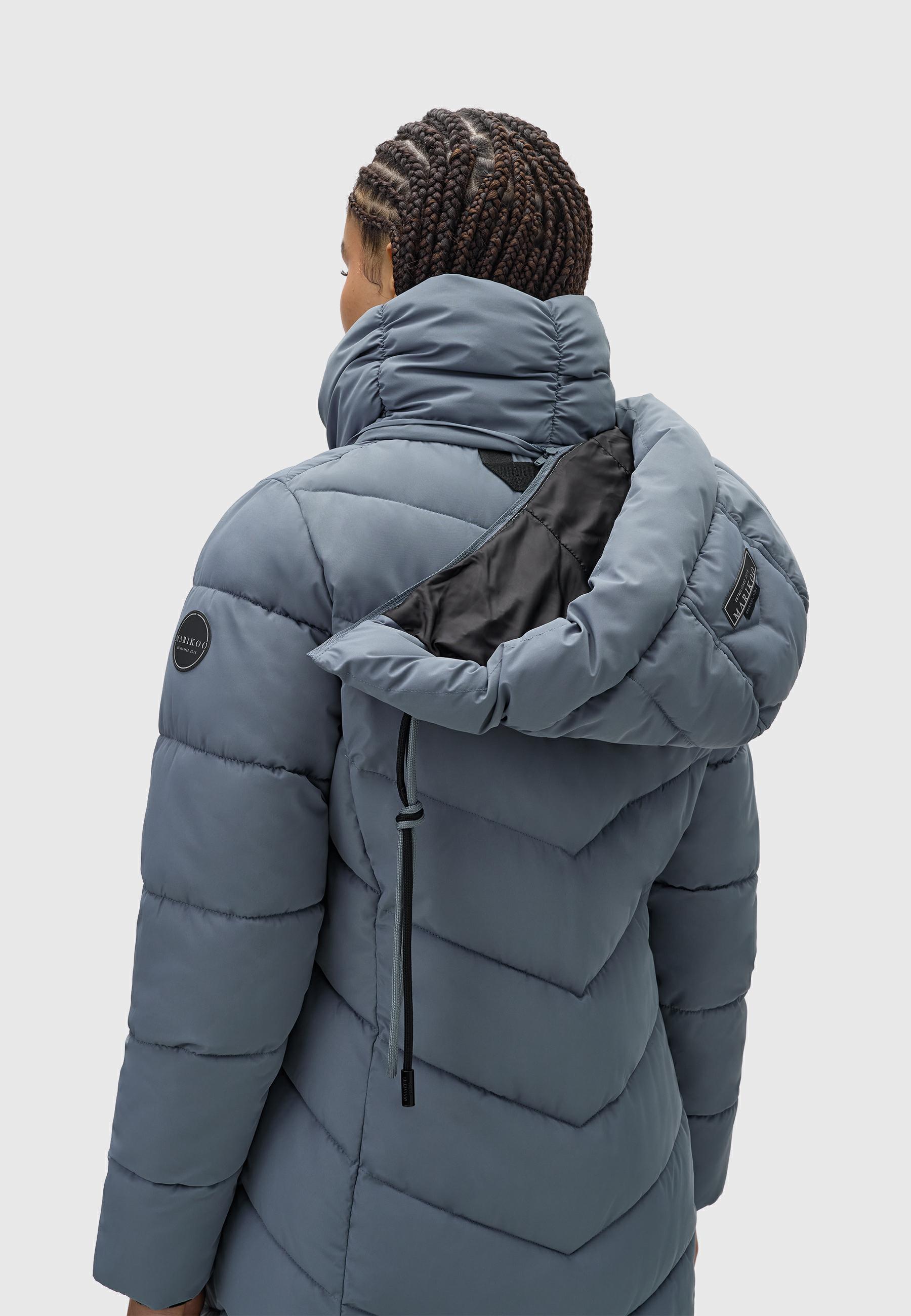 Warmer Steppmantel mit abnehmbarer Kapuze "Sahnekatzii XIV-1" Stormy Blue