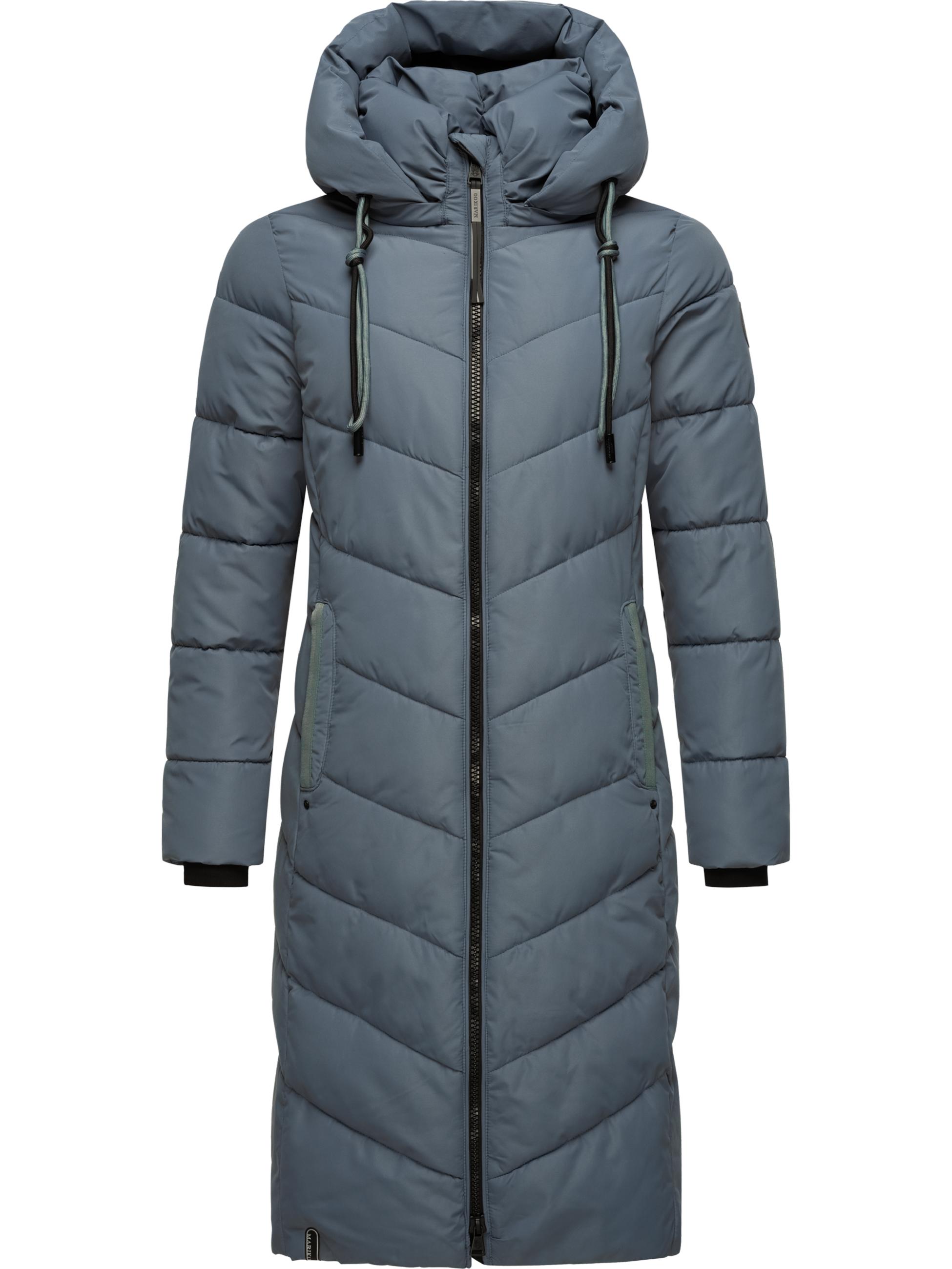Warmer Steppmantel mit abnehmbarer Kapuze "Sahnekatzii XIV-1" Stormy Blue