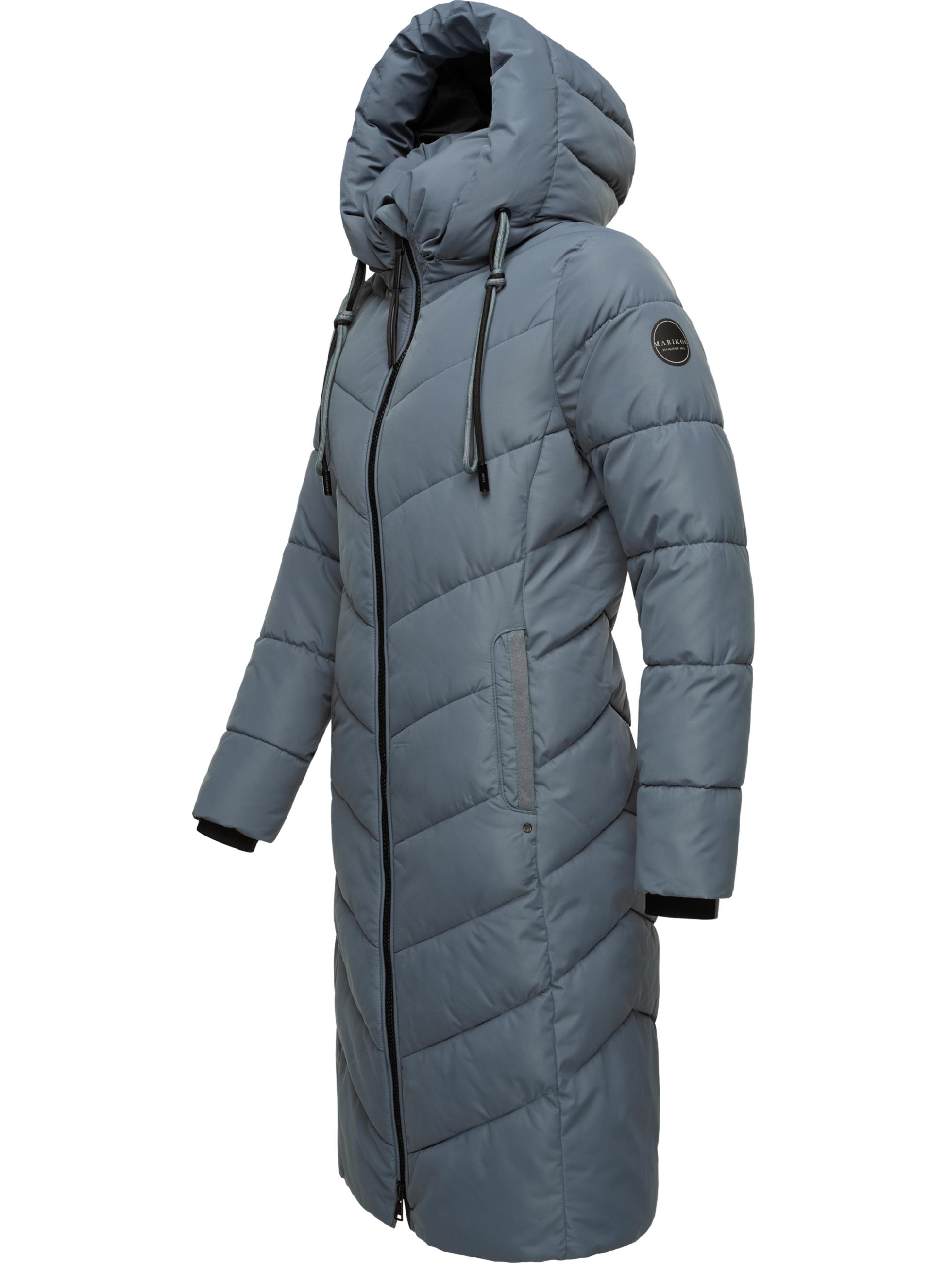Warmer Steppmantel mit abnehmbarer Kapuze "Sahnekatzii XIV-1" Stormy Blue