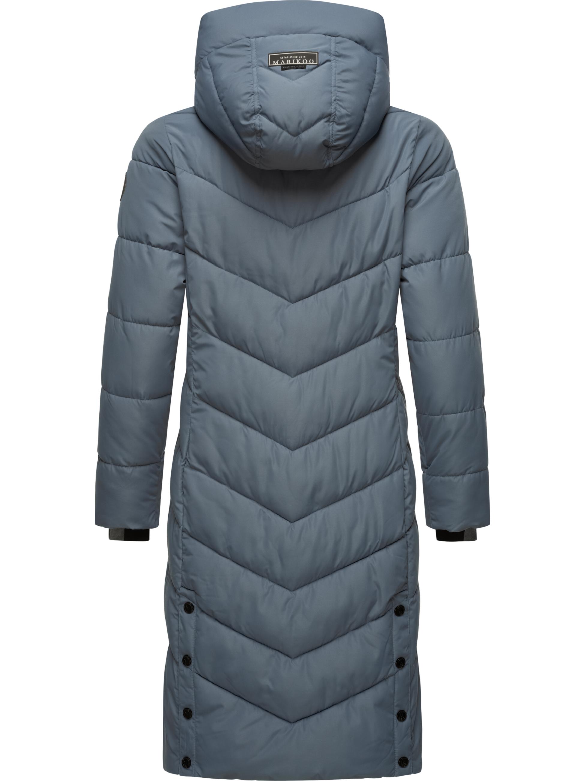 Warmer Steppmantel mit abnehmbarer Kapuze "Sahnekatzii XIV-1" Stormy Blue